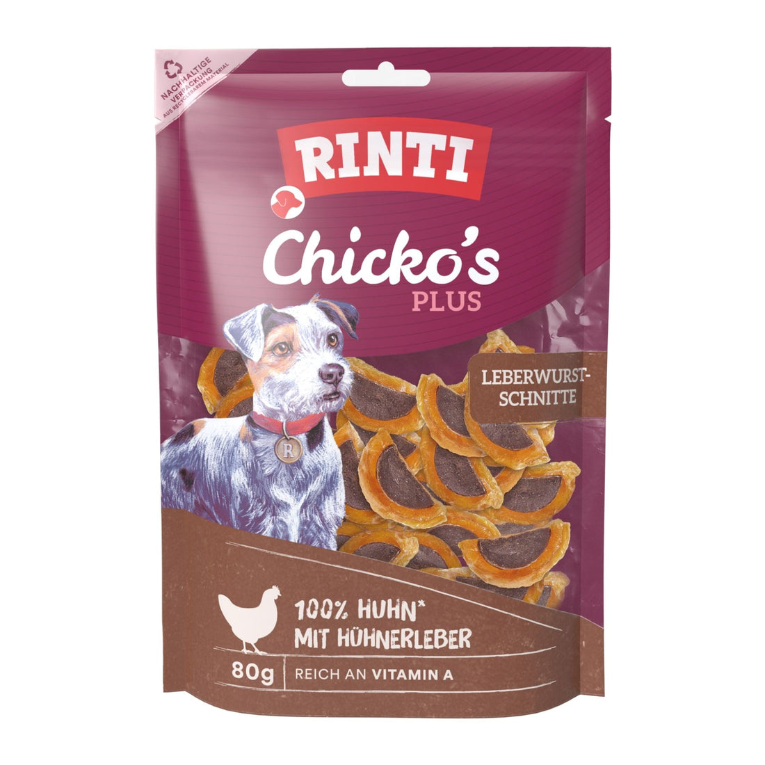 Rinti Chicko Plus Leberwurstschnitte, Hundesnack - Woofshack