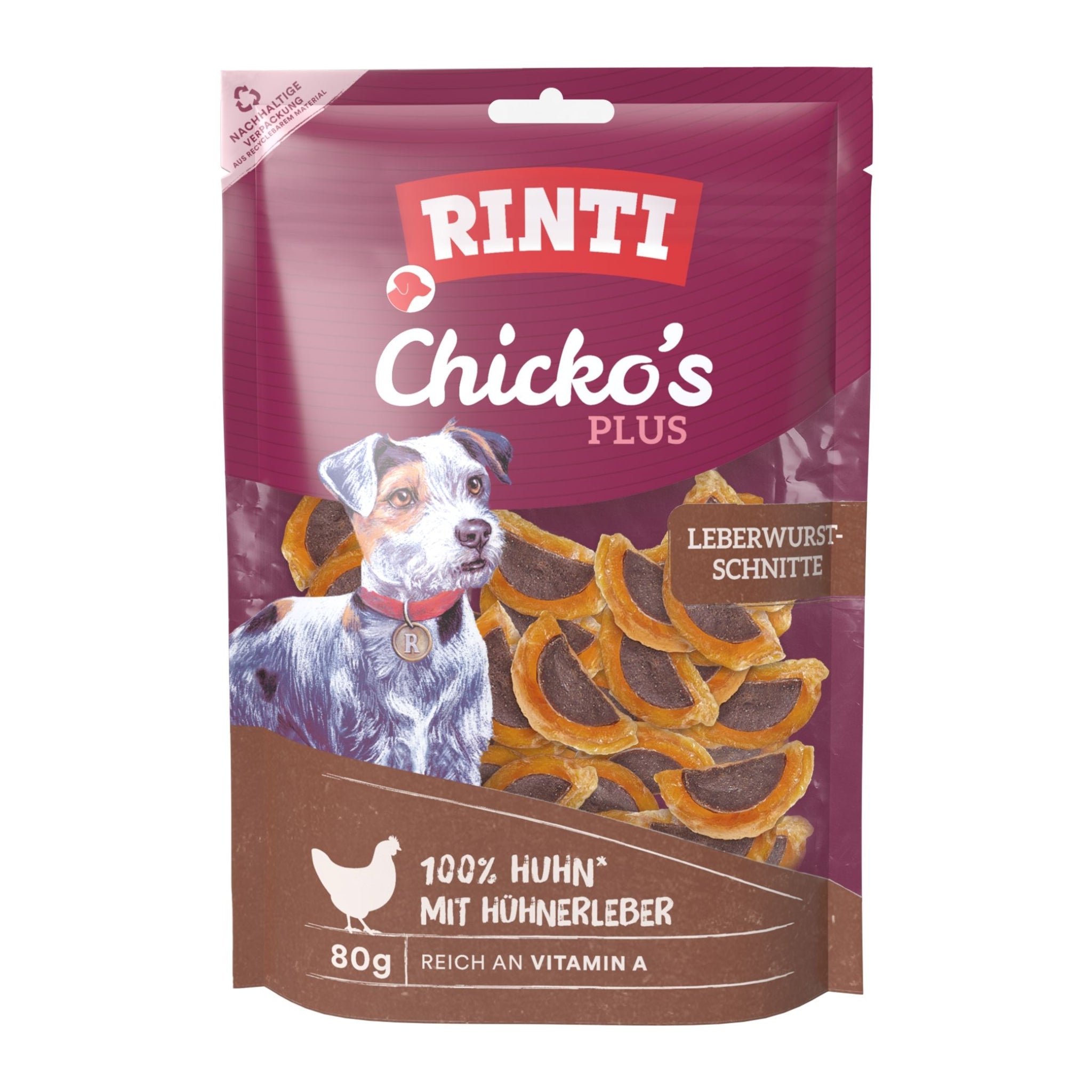 Rinti Chicko Plus Leberwurstschnitte, Hundesnack - Woofshack
