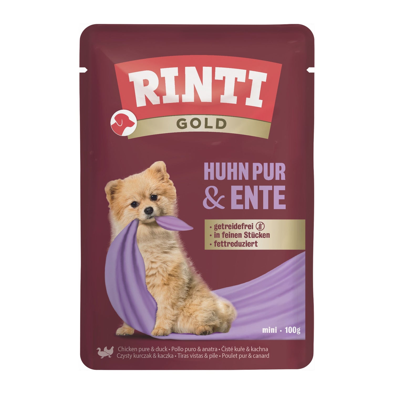 RINTI Gold Pouch Huhn Pur &amp; Ente - Hunde Nassfutter - Woofshack