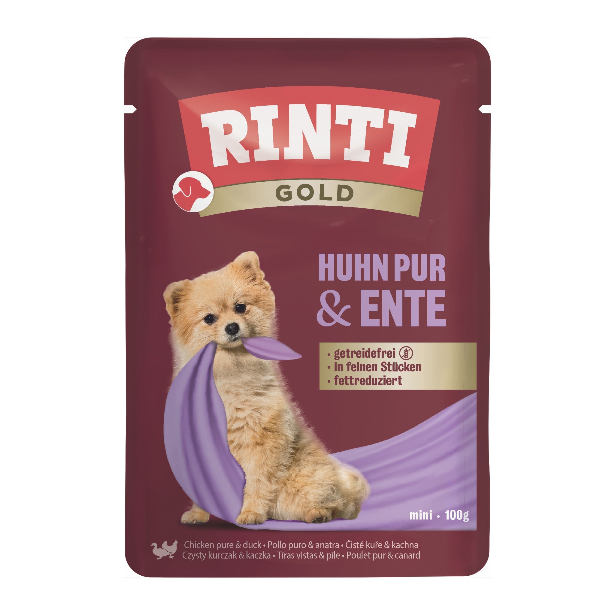 RINTI Gold Pouch Huhn Pur &amp; Ente - Hunde Nassfutter - Woofshack