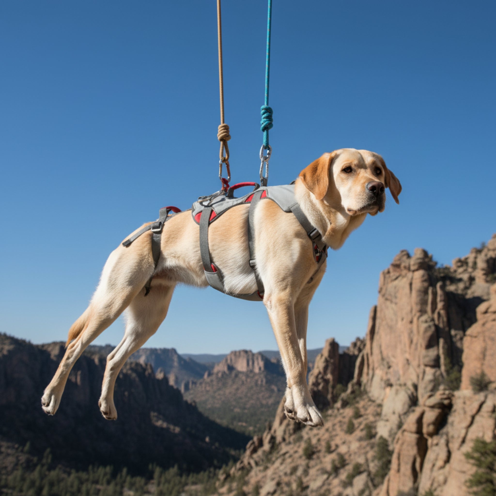 Ruffwear Doubleback Harness – Professionelles Abseilgeschirr für Hunde beim Klettern &amp; Bergsteigen - Woofshack