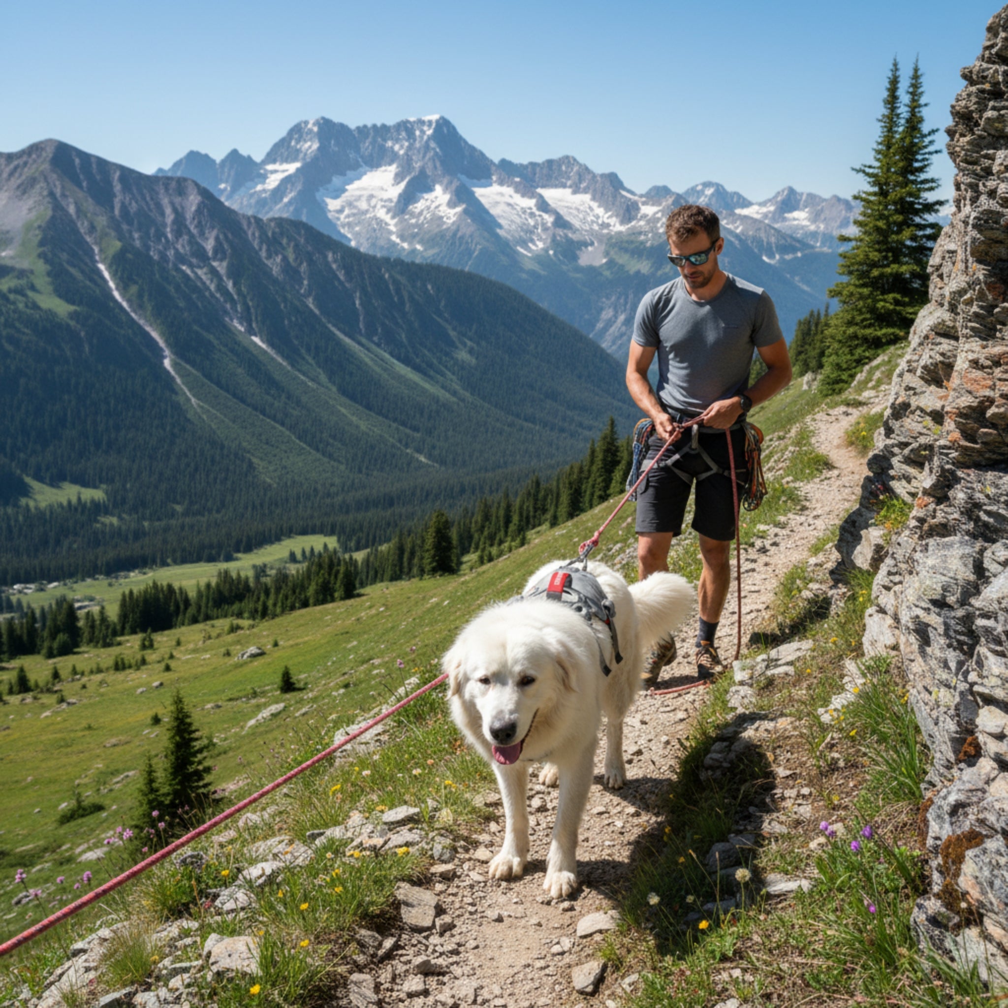 Ruffwear Doubleback Harness – Professionelles Abseilgeschirr für Hunde beim Klettern &amp; Bergsteigen - Woofshack