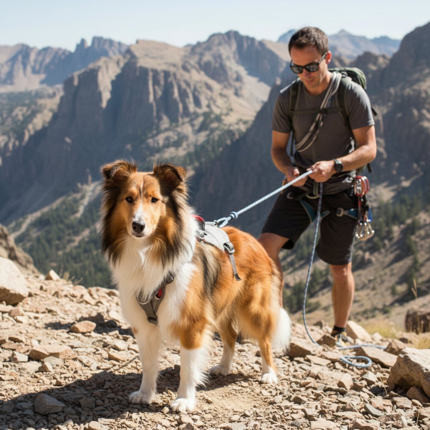 Ruffwear Doubleback Harness – Professionelles Abseilgeschirr für Hunde beim Klettern &amp; Bergsteigen - Woofshack