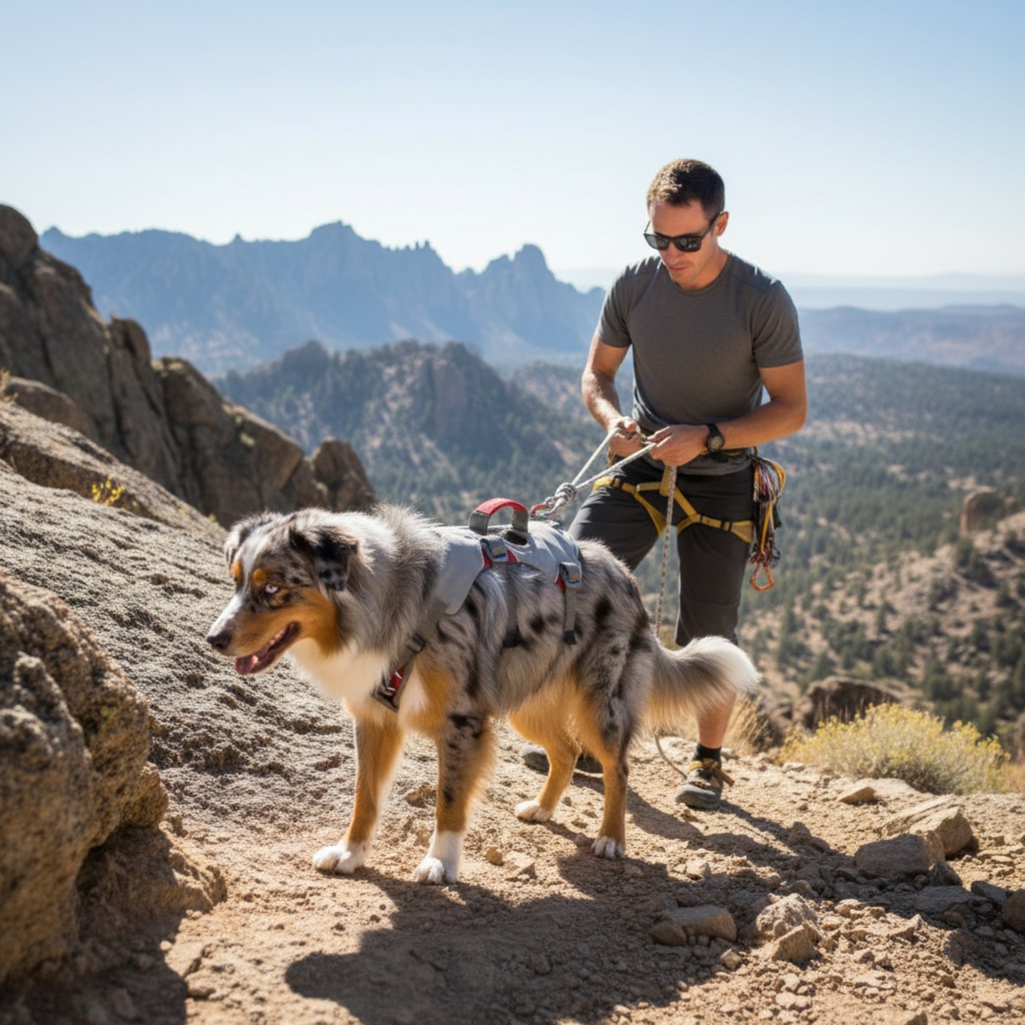 Ruffwear Doubleback Harness – Professionelles Abseilgeschirr für Hunde beim Klettern &amp; Bergsteigen - Woofshack