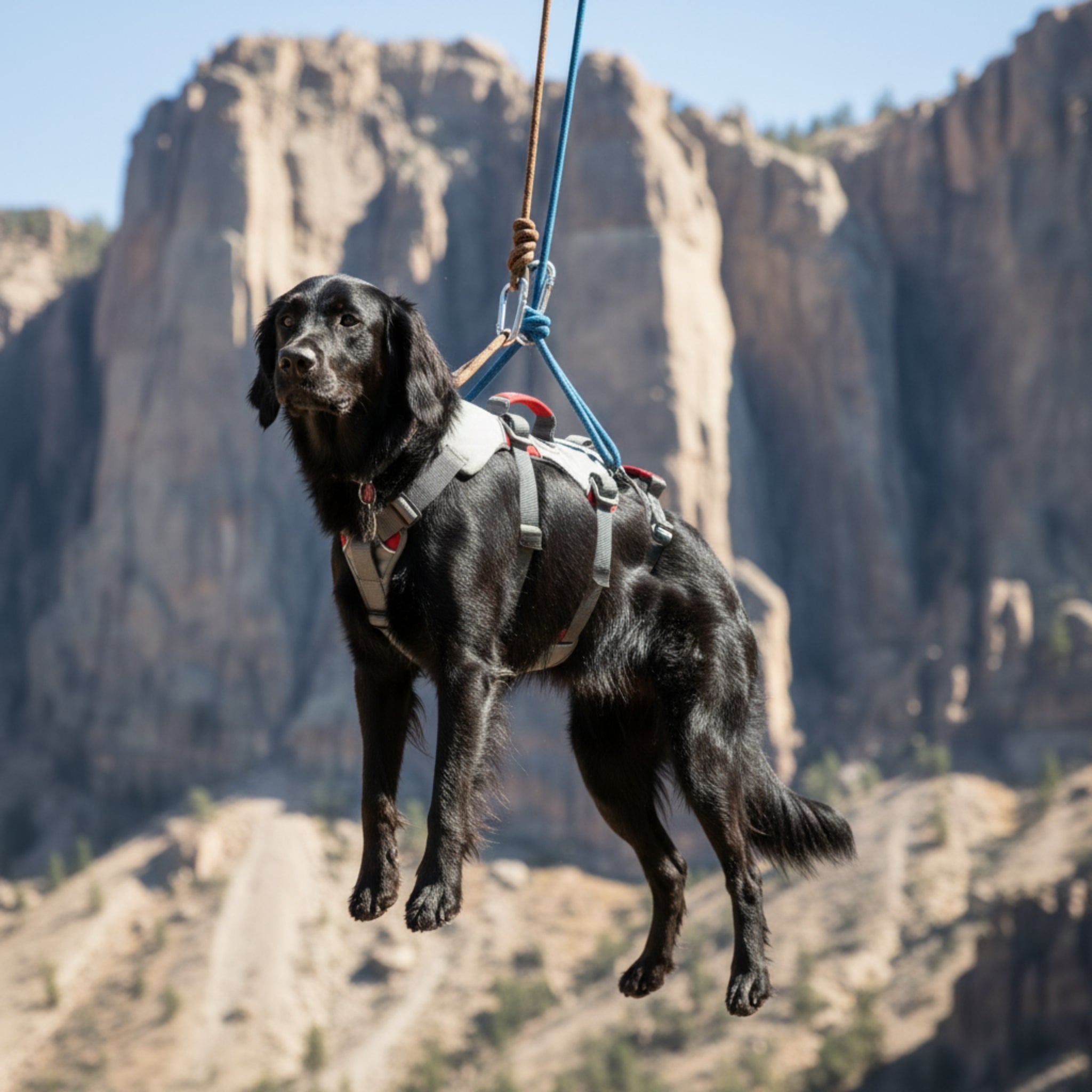 Ruffwear Doubleback Harness – Professionelles Abseilgeschirr für Hunde beim Klettern &amp; Bergsteigen - Woofshack