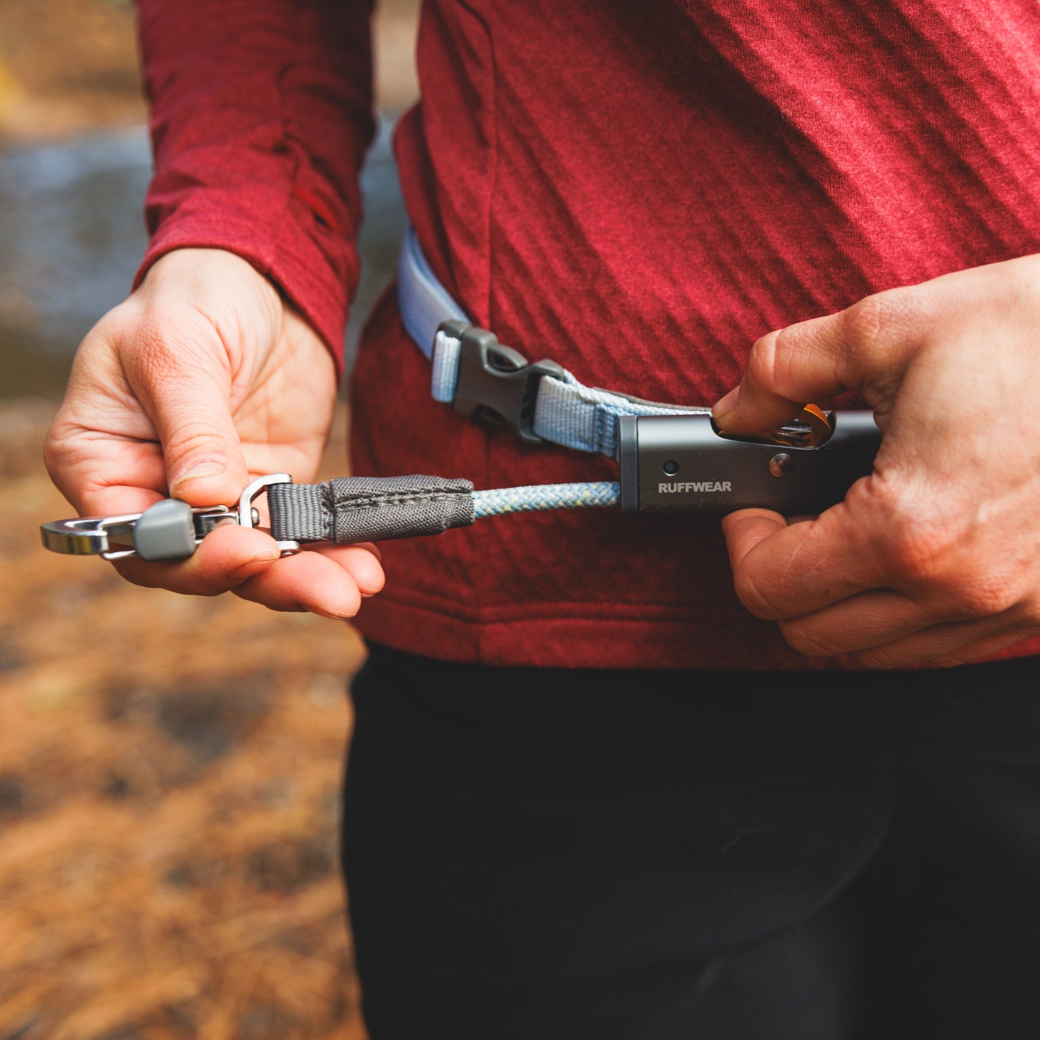 Ruffwear Hitch Hiker Leash – Premium Hüftleine mit verstellbarer Seilleine für freihändiges Wandern mit aktiven Hunden - Woofshack