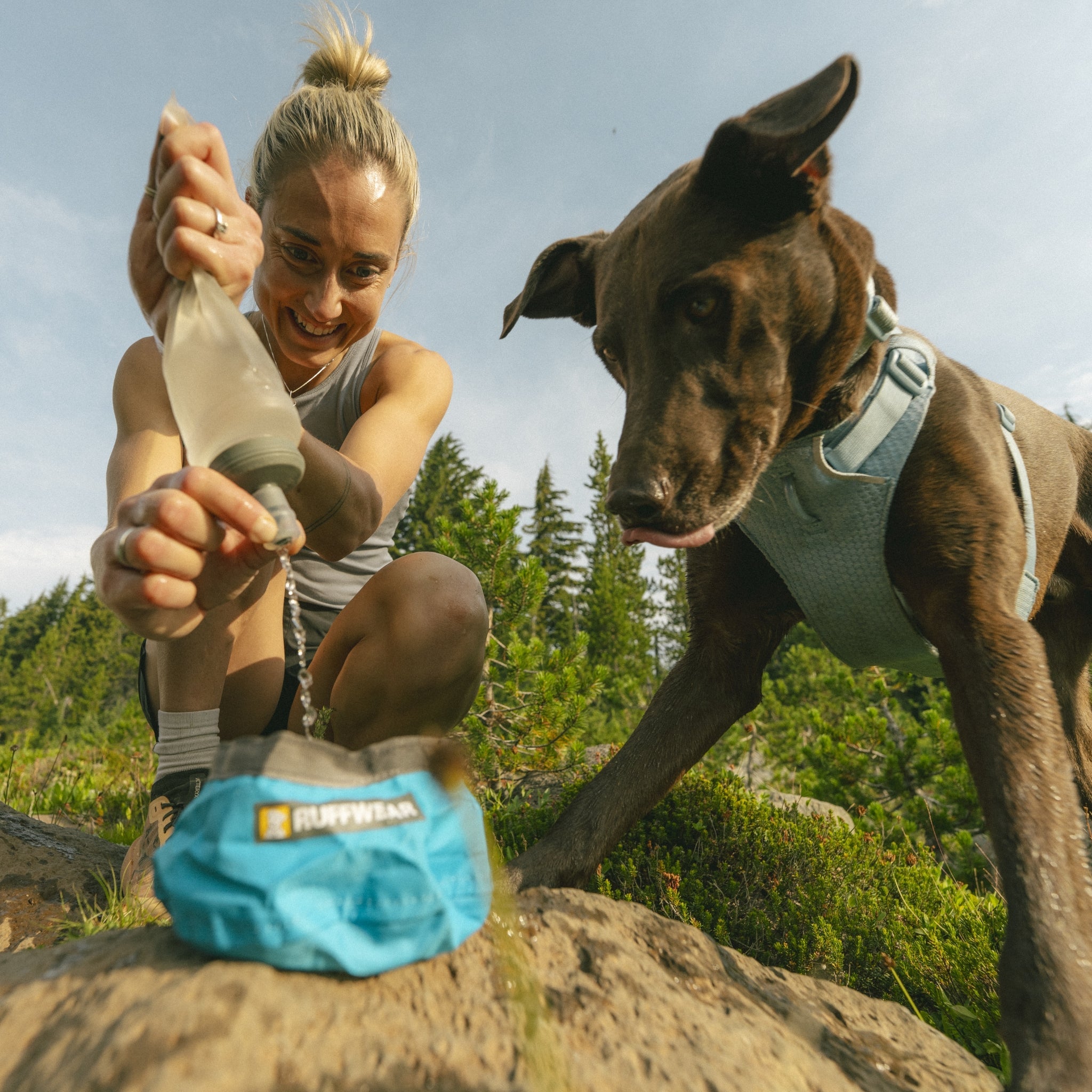 Ruffwear Trail Runner Bowl – Ultraleichter faltbarer Hundenapf für Wanderungen, Camping &amp; Reisen – Platzsparend &amp; robust für aktive Hunde - Woofshack