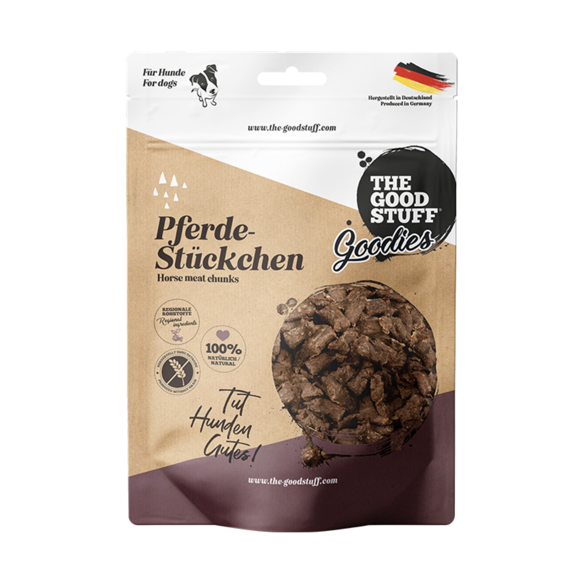 The Goodstuff Pferde-Stückchen – Hypoallergene Hundesnacks aus 100% Pferdefleisch, getreidefrei &amp; schonend getrocknet