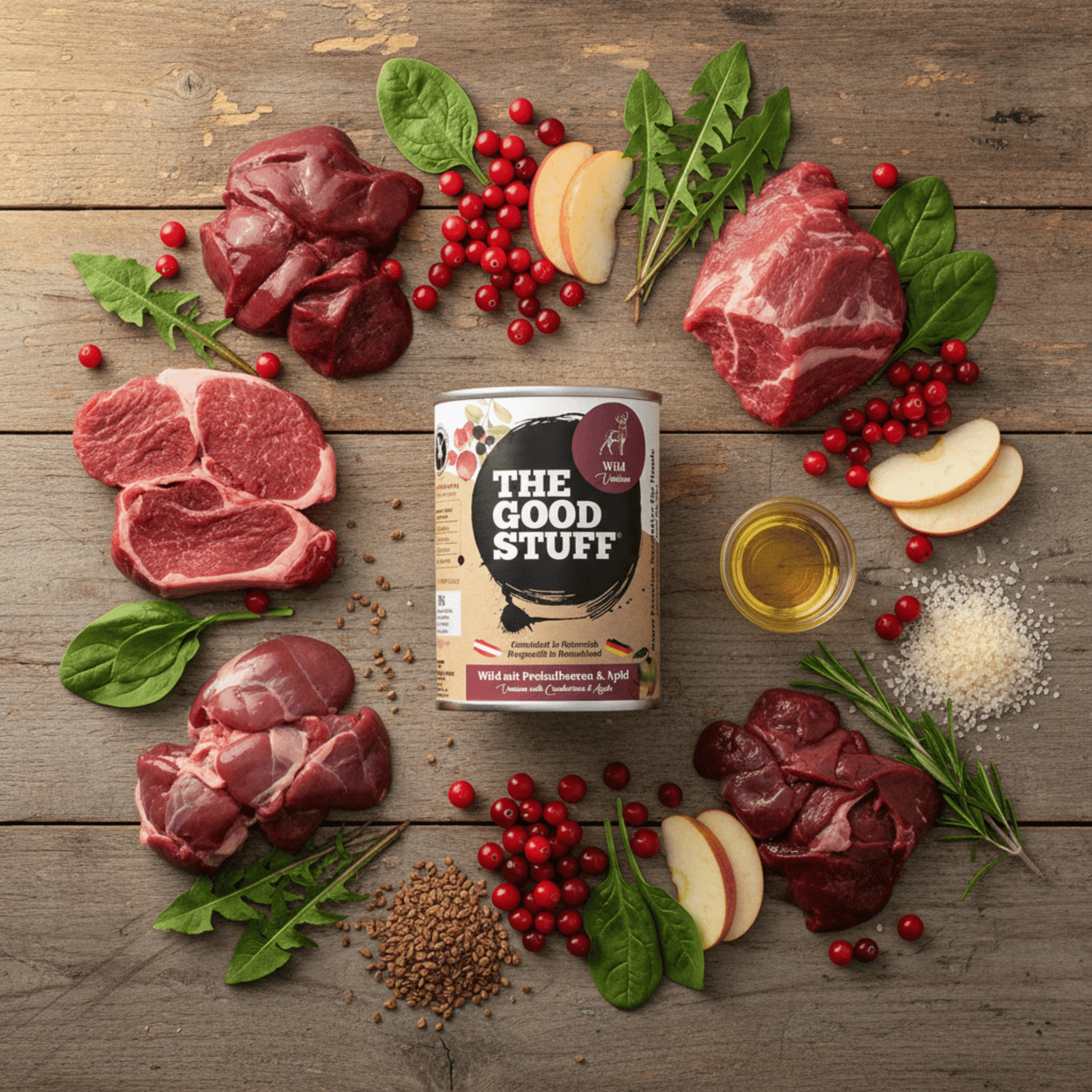 The Goodstuff Hunde Nassfutter Wild mit Preiselbeeren &amp; Apfel – 70% Fleischanteil, getreidefrei, natürlich &amp; gesund für alle Rassen - Woofshack