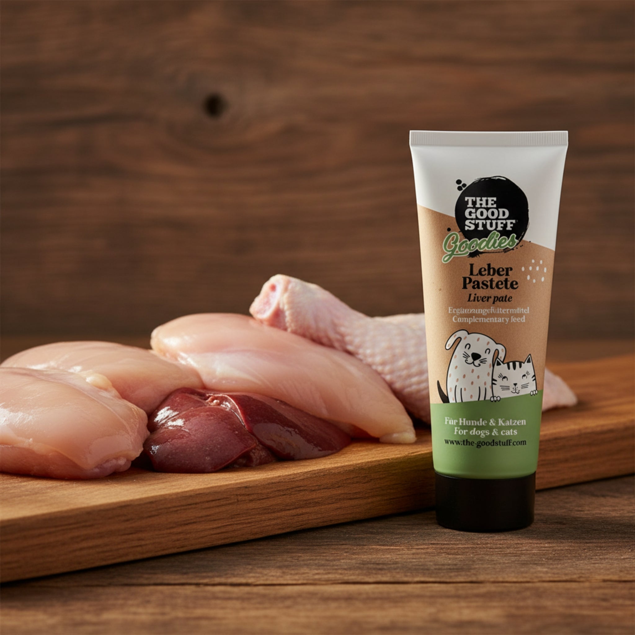 The Goodstuff Premium Geflügel - Leberpastete – Fettarmer Hundesnack für empfindliche Mägen, Training &amp; Medikamentengabe | Getreidefrei &amp; Vitaminreich - Woofshack