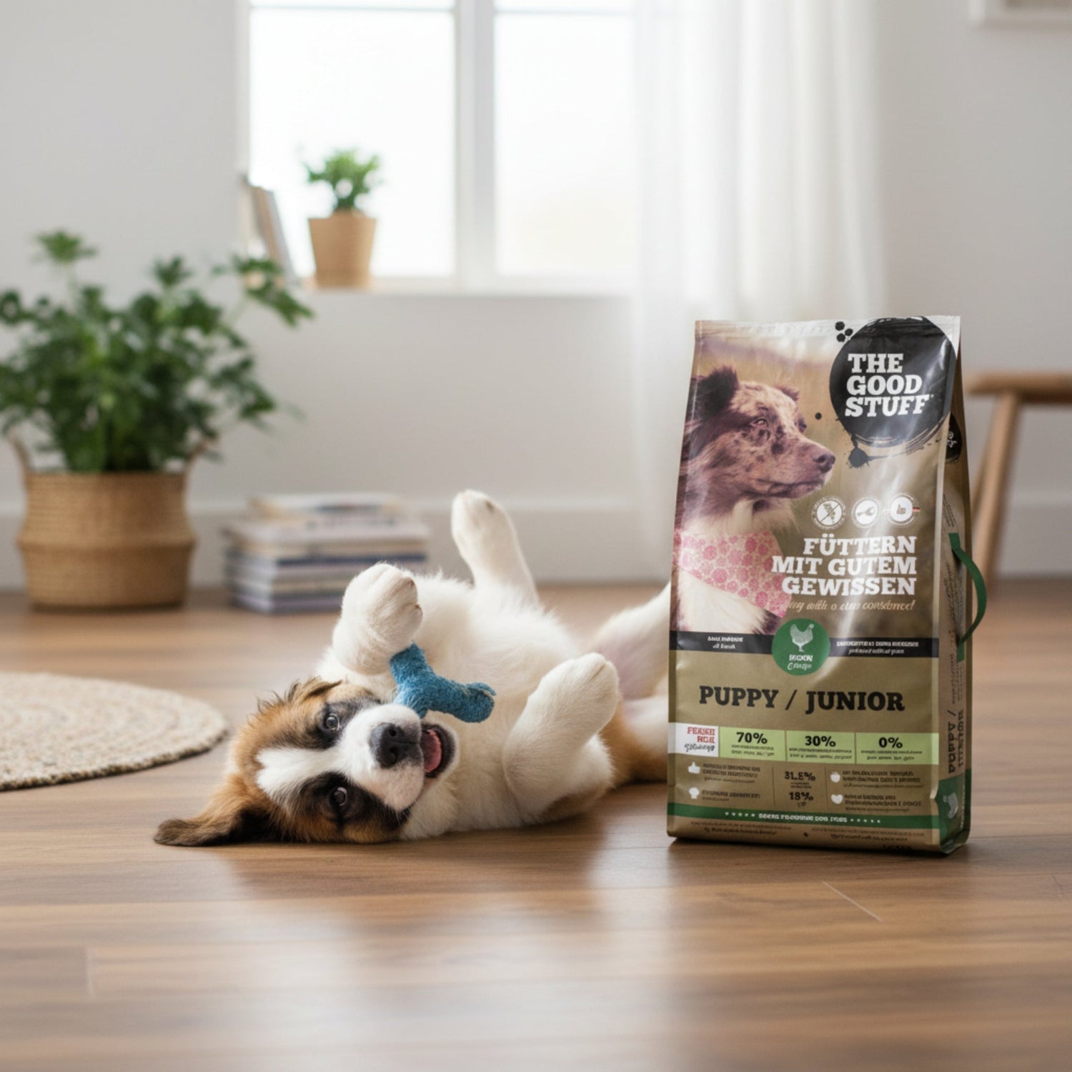 The Goodstuff Puppy/Junior Trockenfutter mit Huhn – Getreidefreies Welpenfutter für optimales Wachstum, gesunde Verdauung und starke Knochen - Woofshack