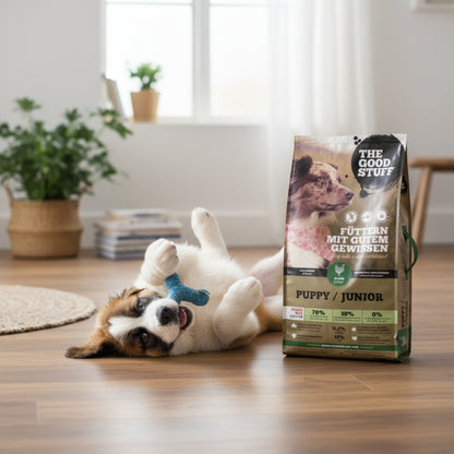 The Goodstuff Puppy/Junior Trockenfutter mit Huhn – Getreidefreies Welpenfutter für optimales Wachstum, gesunde Verdauung und starke Knochen - Woofshack