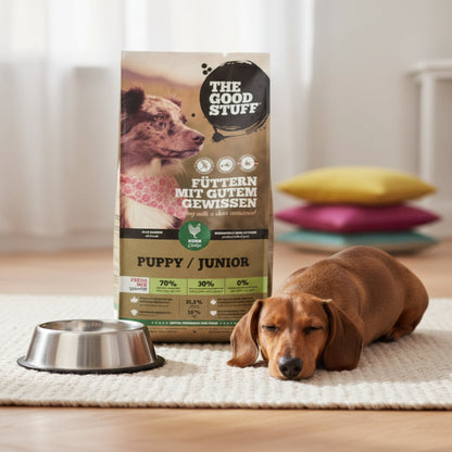 The Goodstuff Puppy/Junior Trockenfutter mit Huhn – Getreidefreies Welpenfutter für optimales Wachstum, gesunde Verdauung und starke Knochen - Woofshack