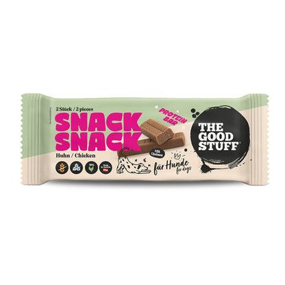 The Goodstuff SNACKSNACK Proteinriegel Huhn – Getreidefreier Hundesnack mit 90% Hühnerfleisch &amp; Quinoa, leicht portionierbar