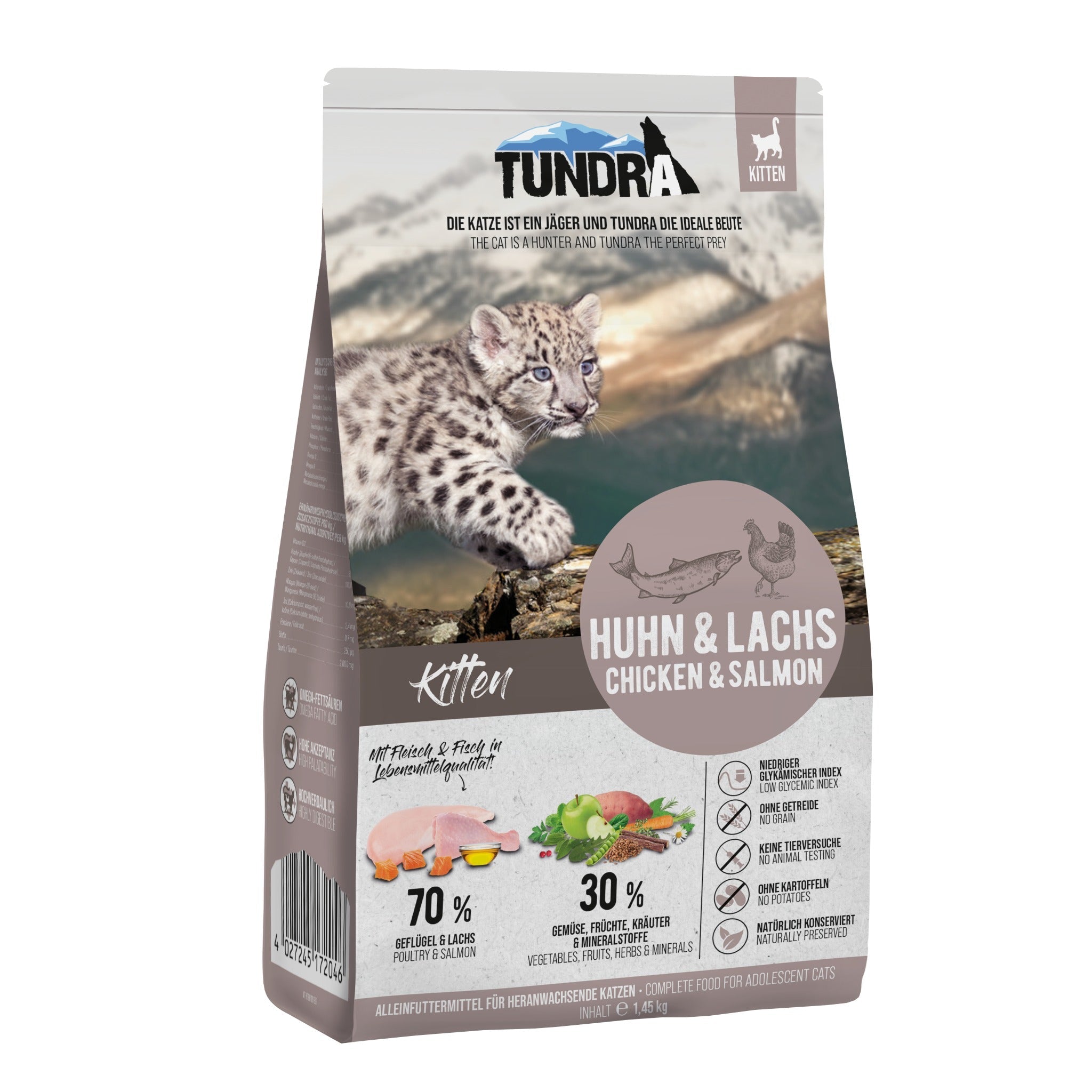 Tundra Cat Huhn &amp; Lachs, Kitten Trockenfutter - Woofshack