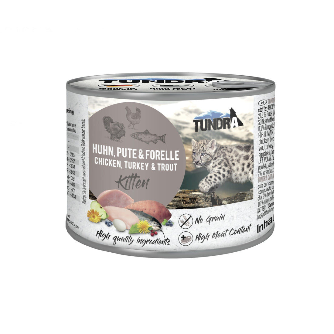 Tundra Cat Huhn, Pute &amp; Forelle, Kitten Nassfutter - Woofshack