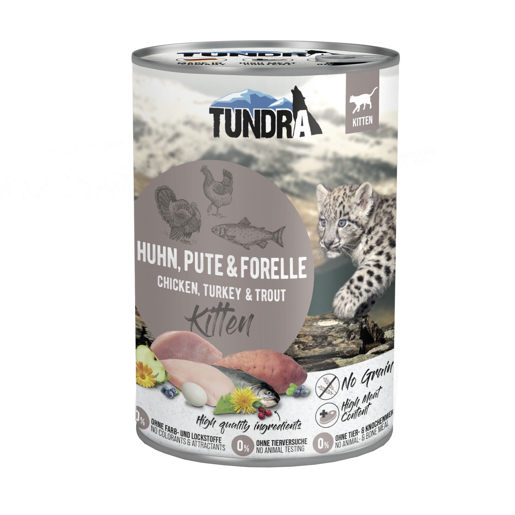 Tundra Cat Huhn, Pute &amp; Forelle, Kitten Nassfutter - Woofshack