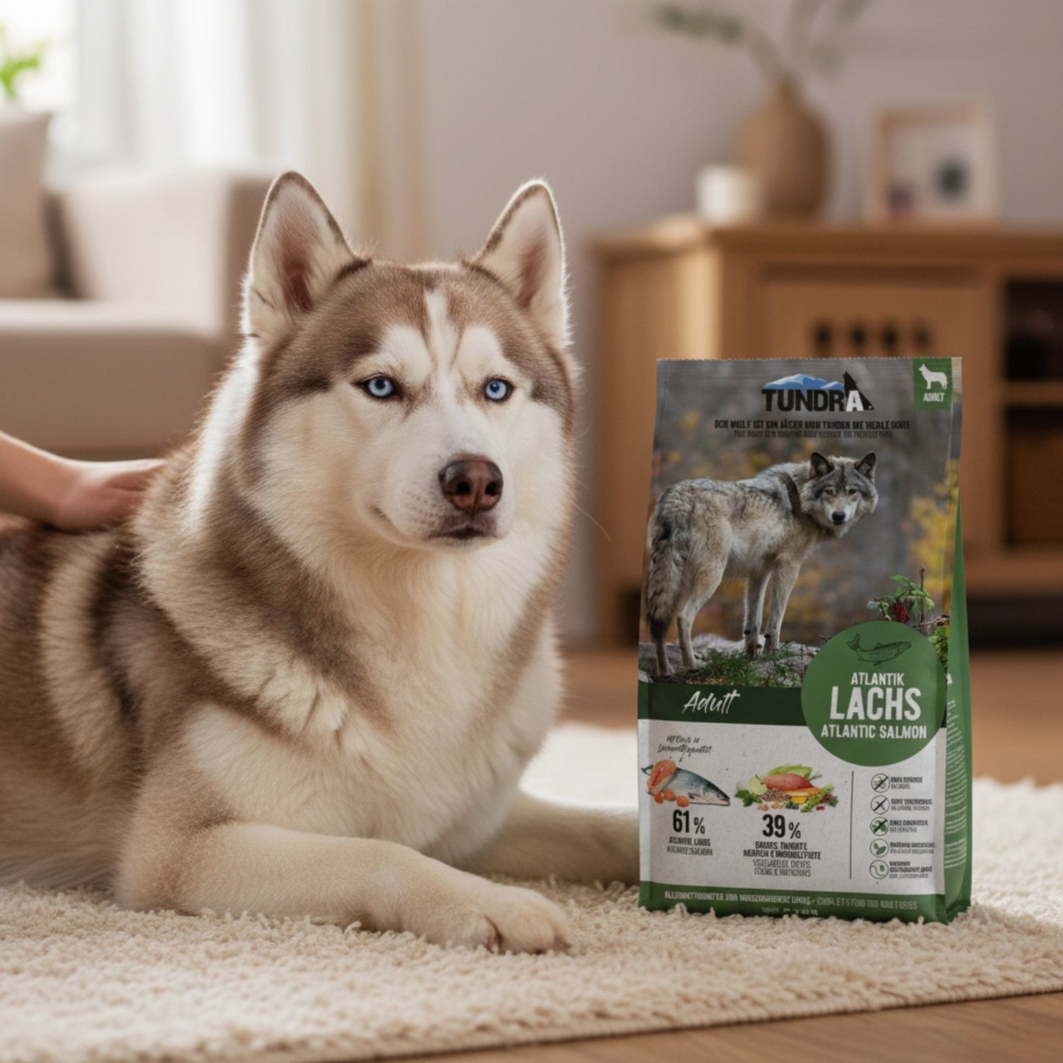 Tundra Dog Adult Atlantik Lachs - Getreidefreies Trockenfutter für gesundes Fell &amp; Vitalität - Woofshack