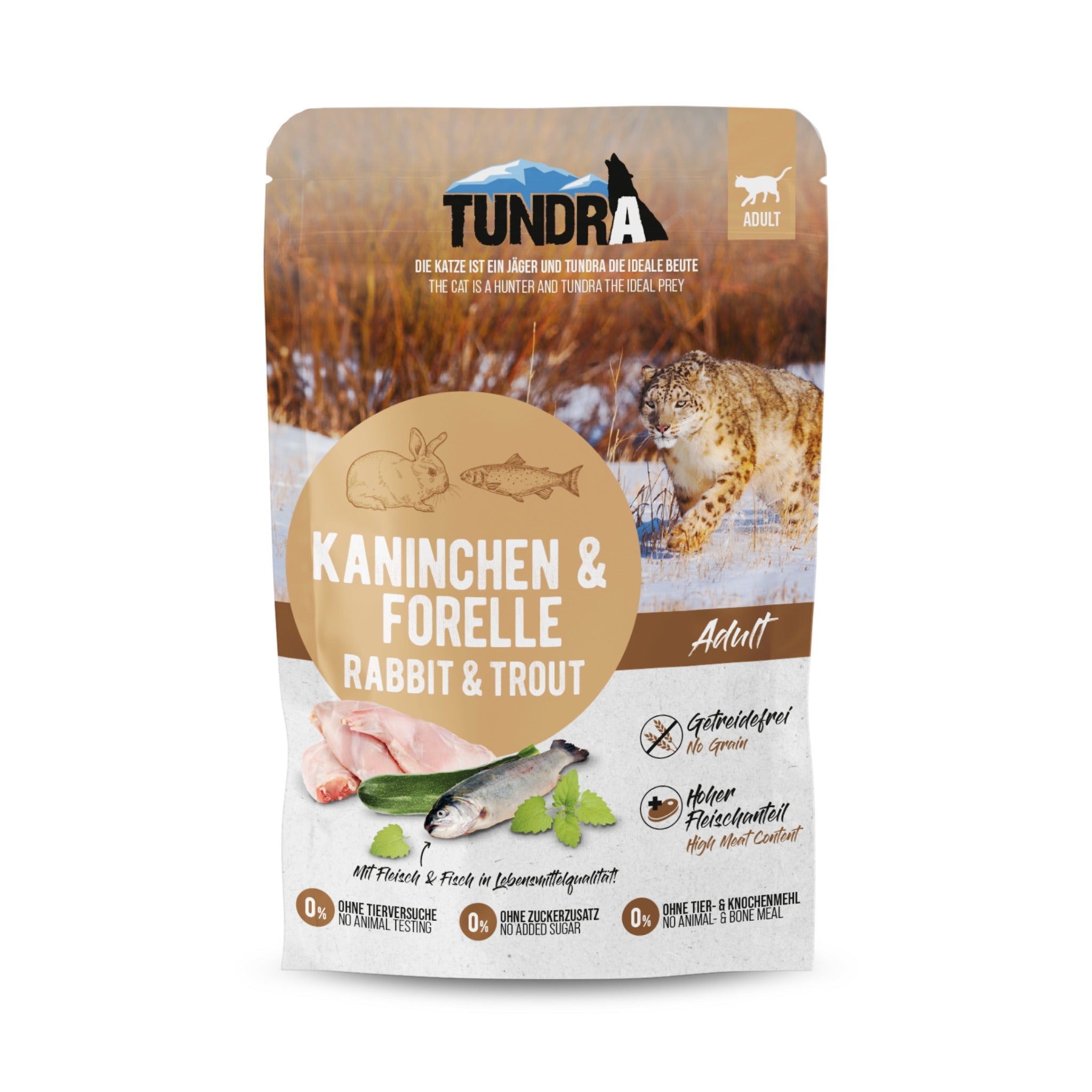 Tundra Pouch Kaninchen &amp; Forelle, Katzen Nassfutter - Woofshack