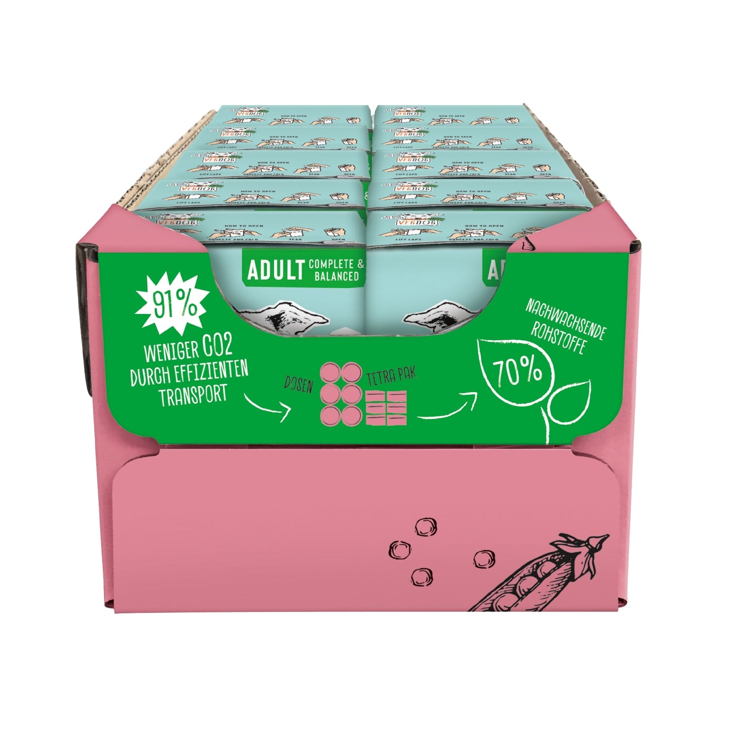 VEGDOG Adult Erbsen &amp; Haferflocken, Hunde Nassfutter - Woofshack