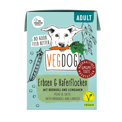 VEGDOG Adult Erbsen &amp; Haferflocken, Hunde Nassfutter - Woofshack