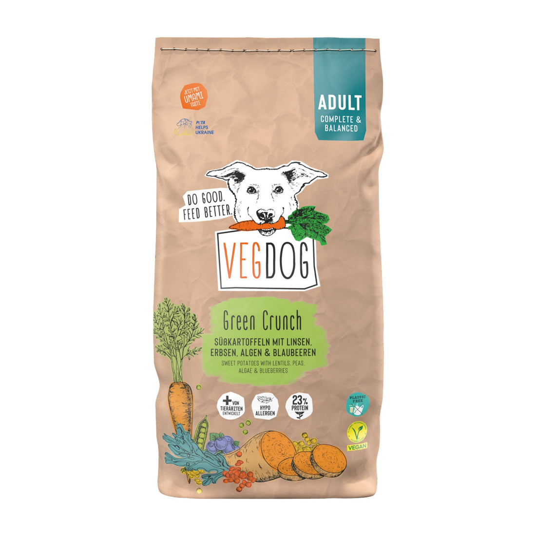 VEGDOG Adult Green Crunch, Veganes Hunde Trockenfutter