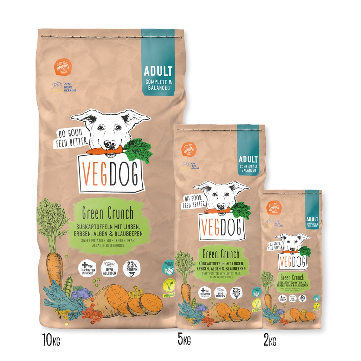 VEGDOG Adult Green Crunch, Veganes Hunde Trockenfutter