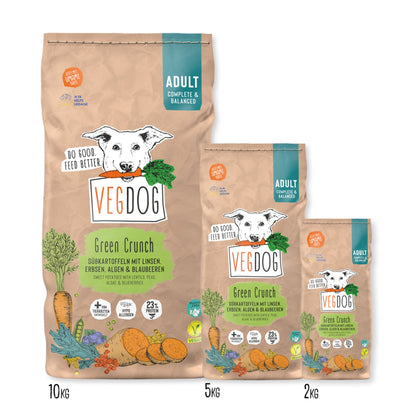 VEGDOG Adult Green Crunch, Veganes Hunde Trockenfutter - Woofshack