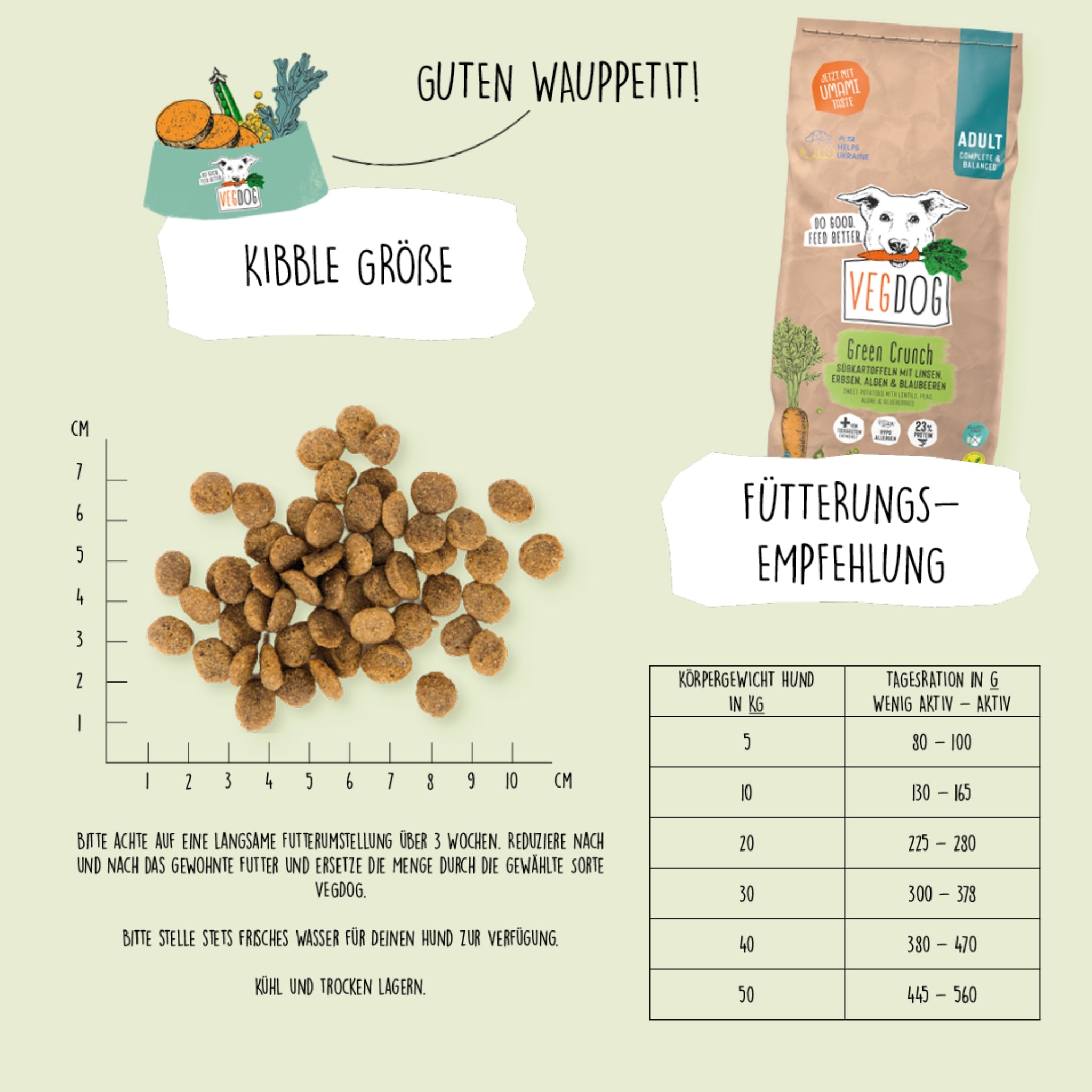 VEGDOG Adult Green Crunch, Veganes Hunde Trockenfutter