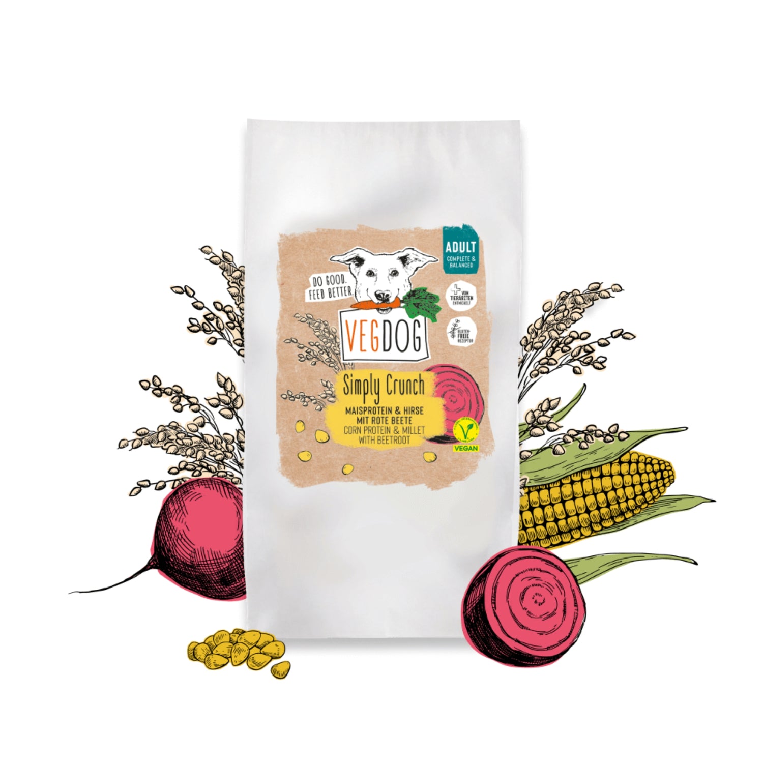 VEGDOG Adult Simply Crunch, Veganes Hunde Trockenfutter