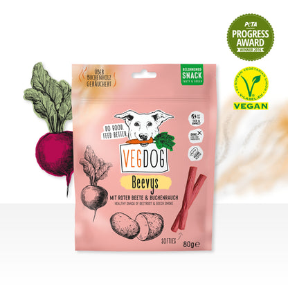 VEGDOG Beevys Vegane Kausticks, Hundesnack
