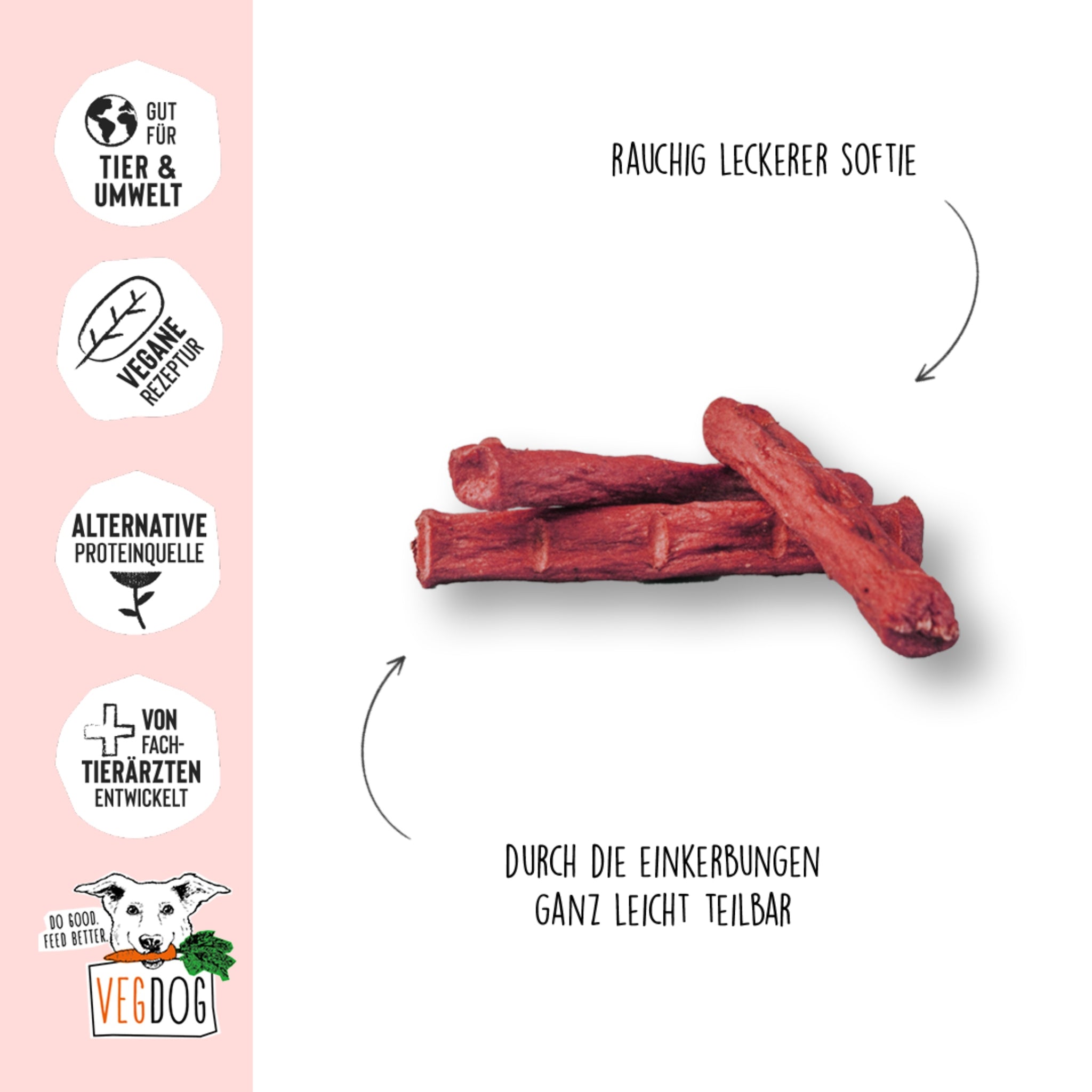 VEGDOG Beevys Vegane Kausticks, Hundesnack
