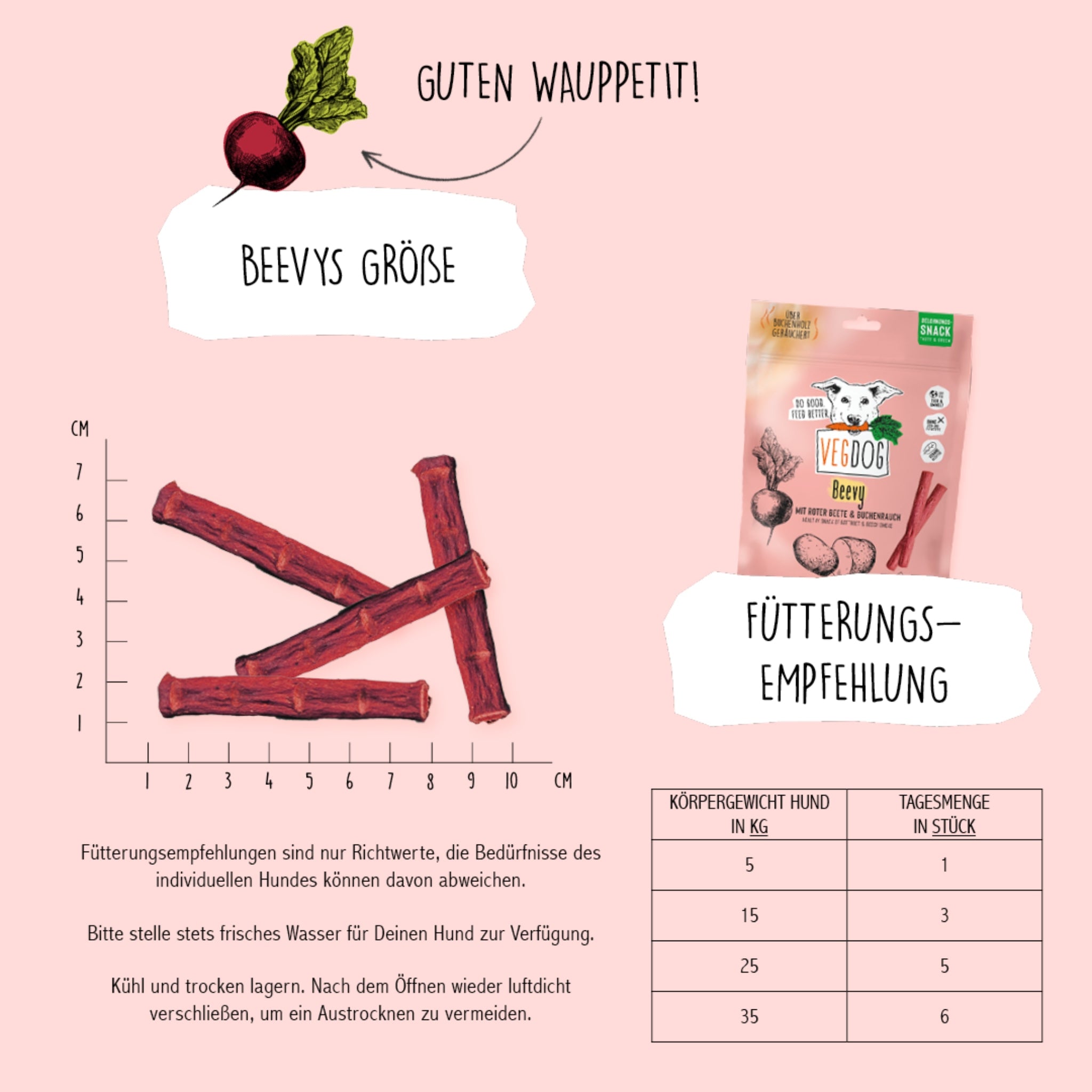 VEGDOG Beevys Vegane Kausticks, Hundesnack