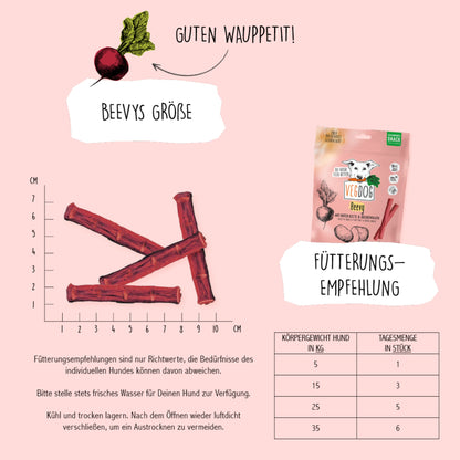 VEGDOG Beevys Vegane Kausticks, Hundesnack