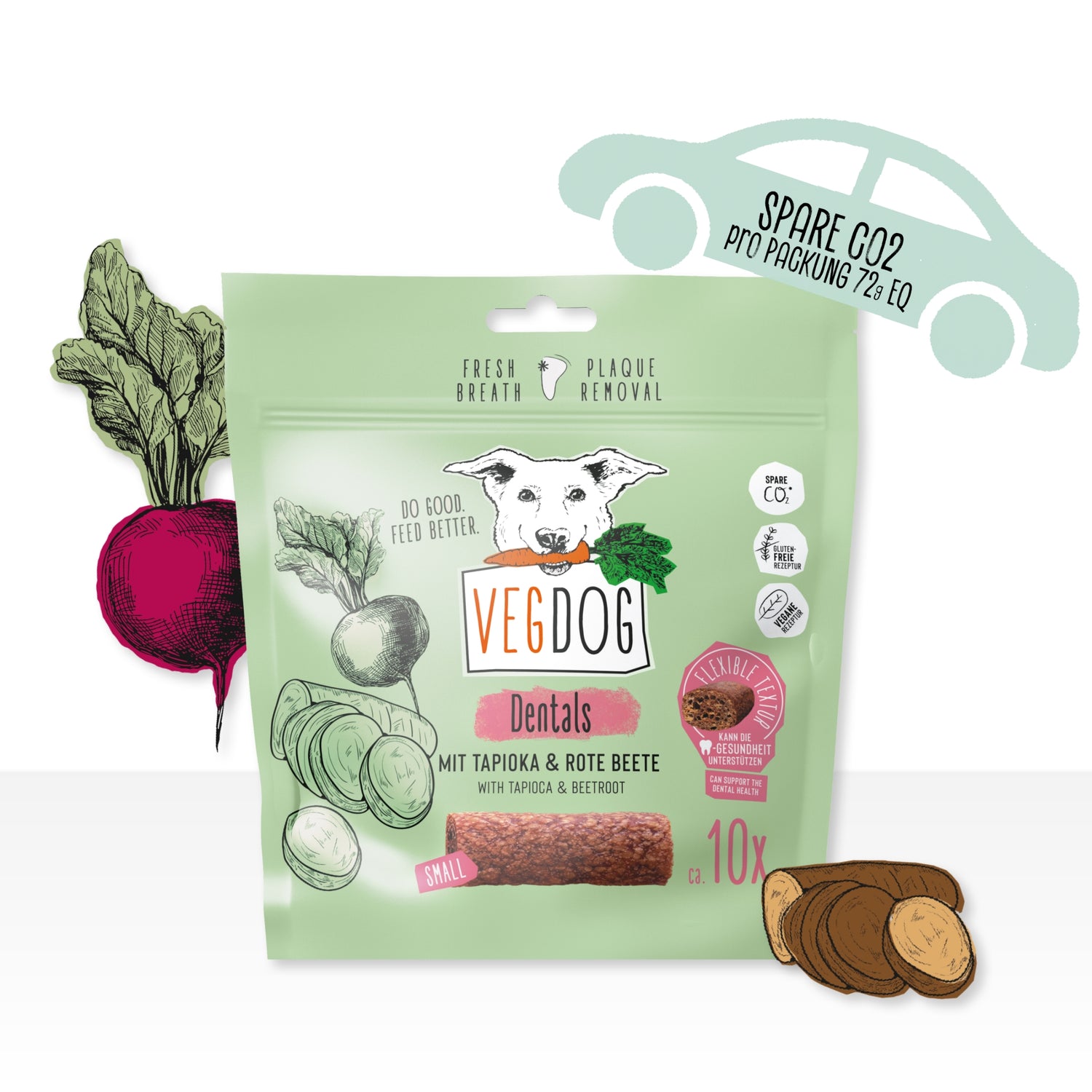 VEGDOG Dentals - Vegane Zahnpflege Sticks, Hundesnack