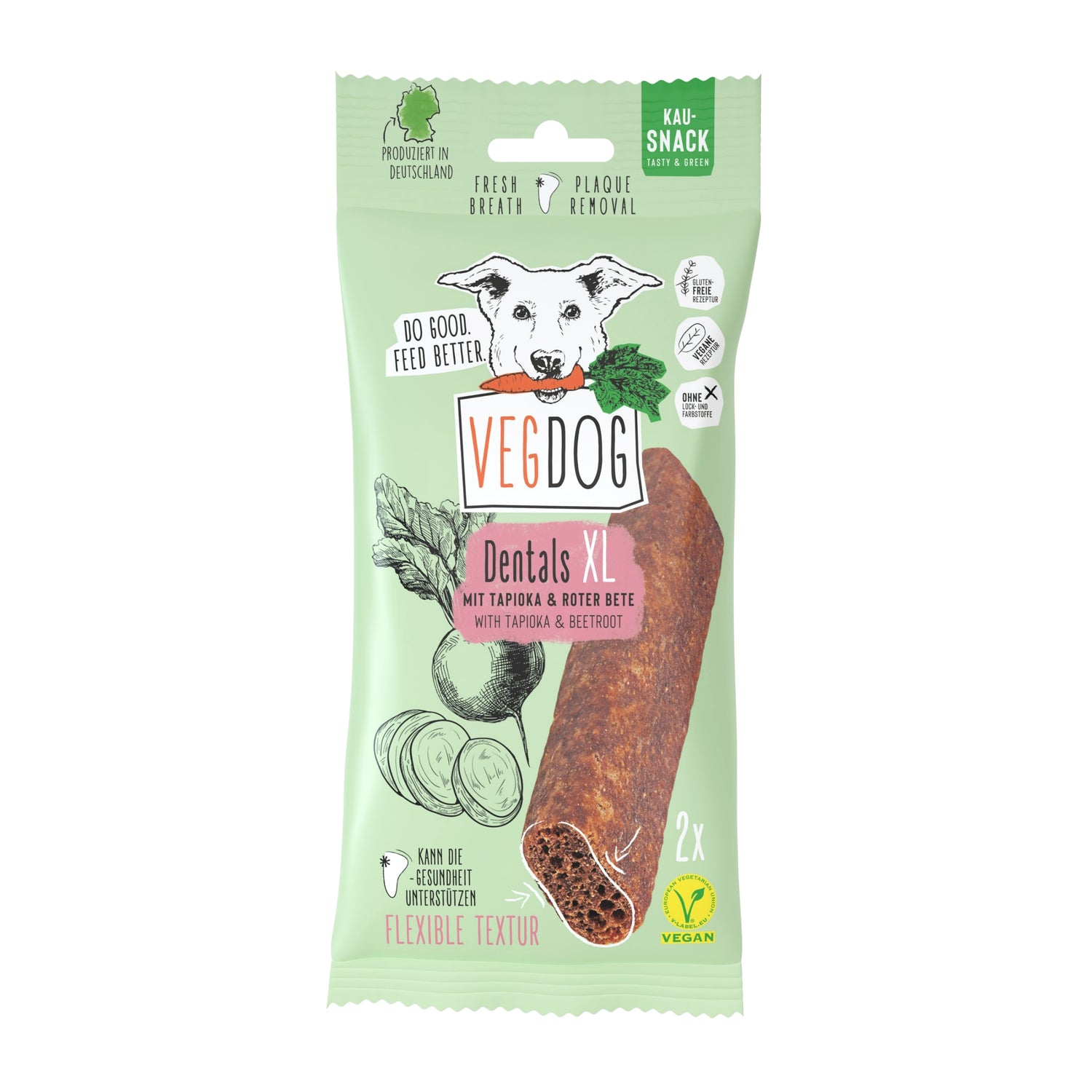 VEGDOG Dentals - Vegane Zahnpflege Sticks, Hundesnack