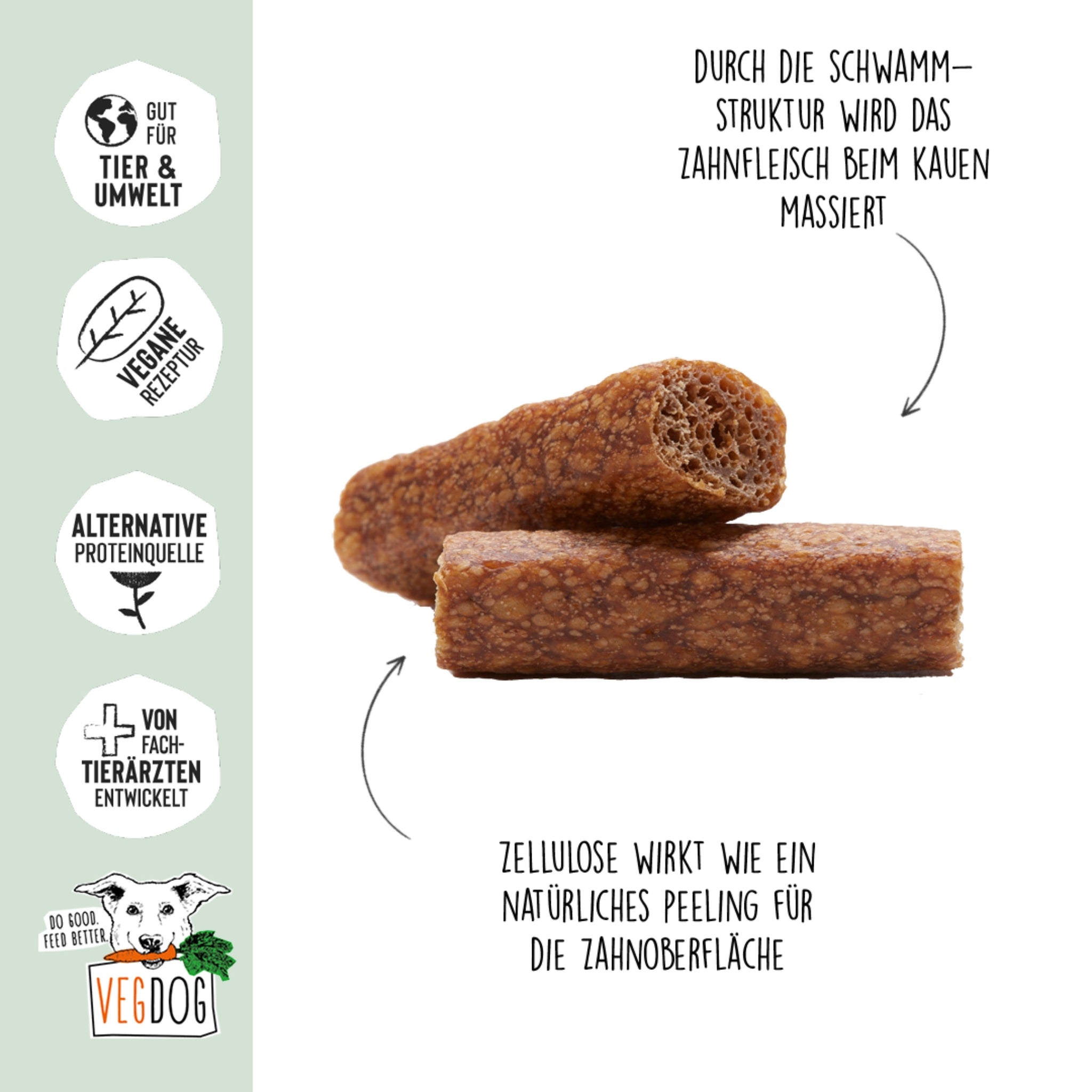 VEGDOG Dentals - Vegane Zahnpflege Sticks, Hundesnack - Woofshack
