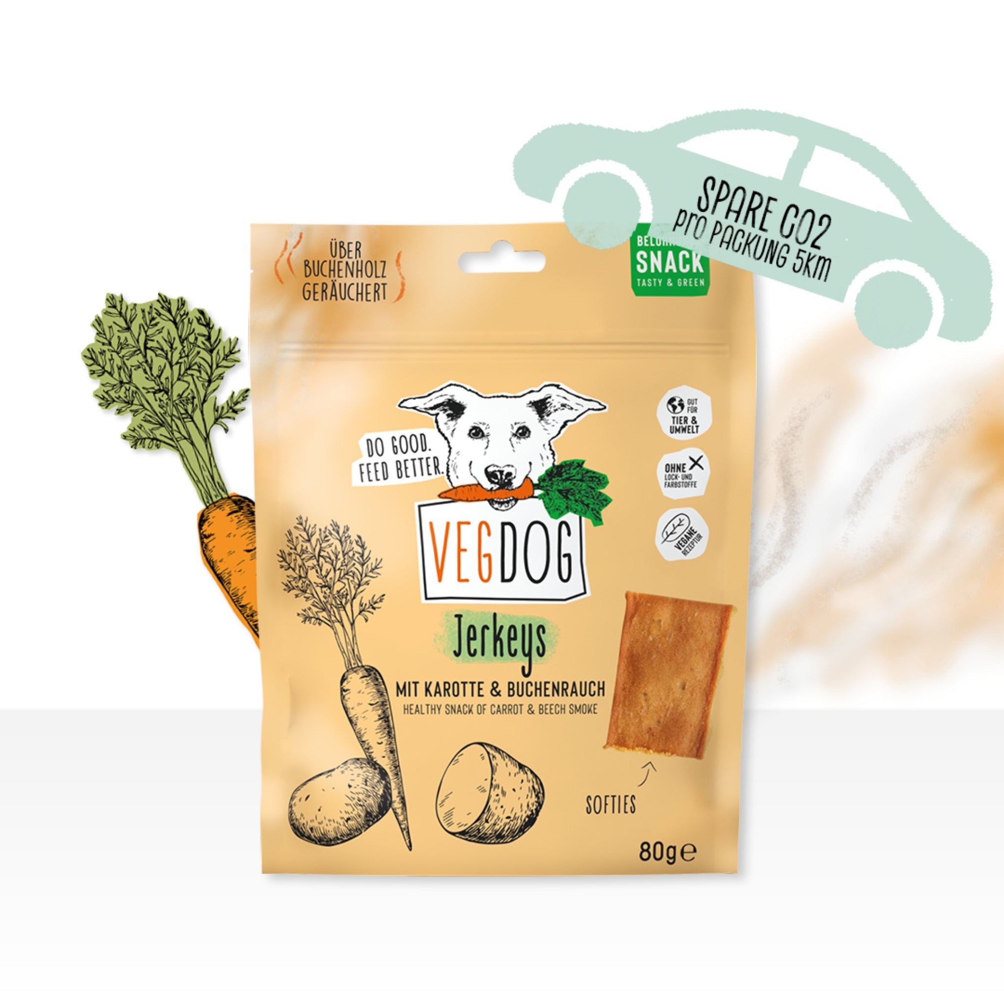 VEGDOG Jerkeys - Vegane Leckerlis, Hundesnack - Woofshack