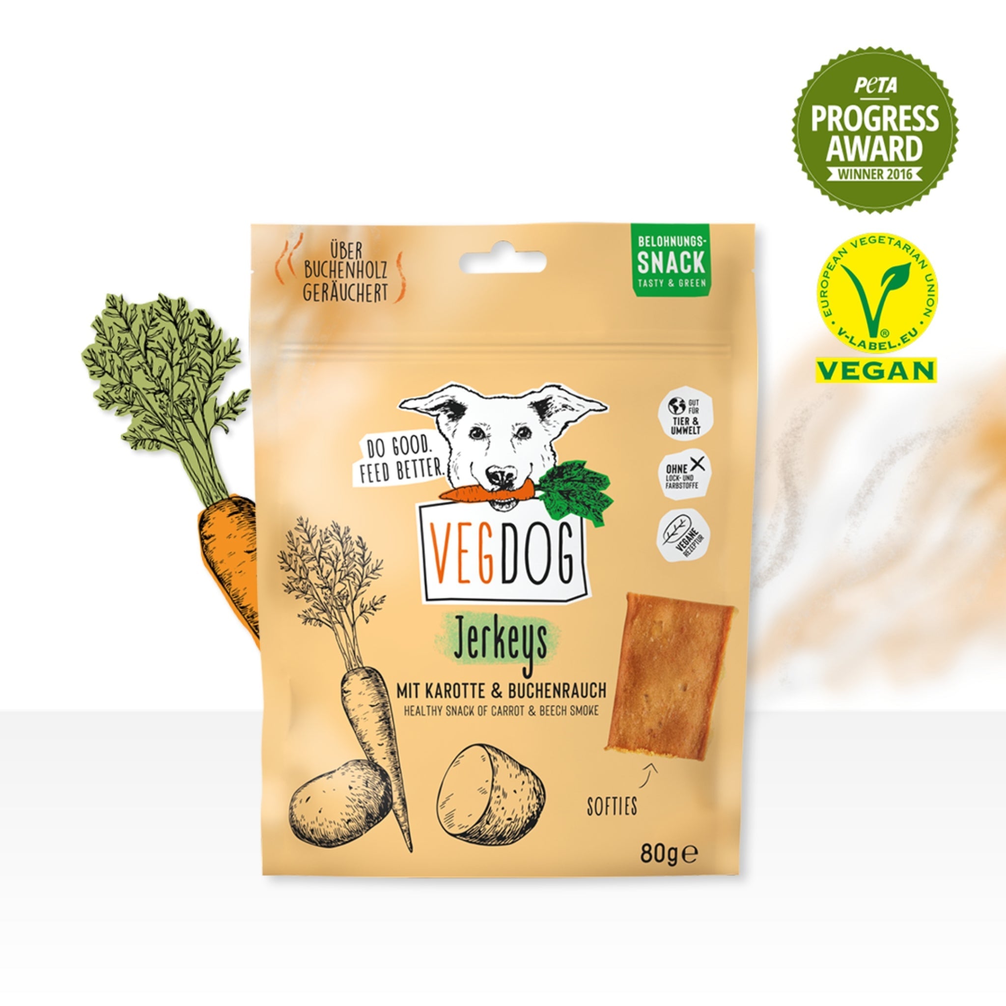VEGDOG Jerkeys - Vegane Leckerlis, Hundesnack - Woofshack