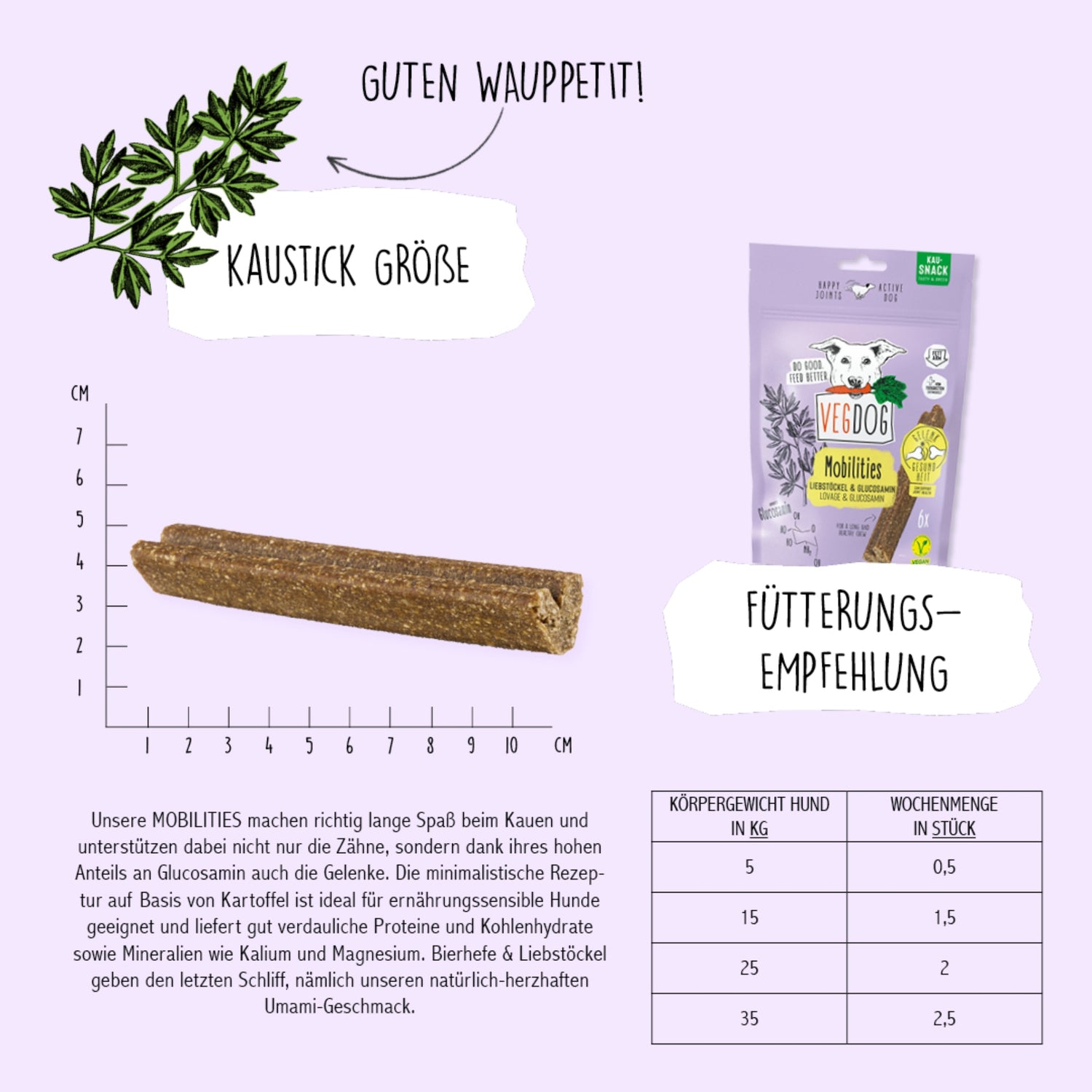 VEGDOG Mobilities - Vegane Leckerlis für die Gelenke, Hundesnack