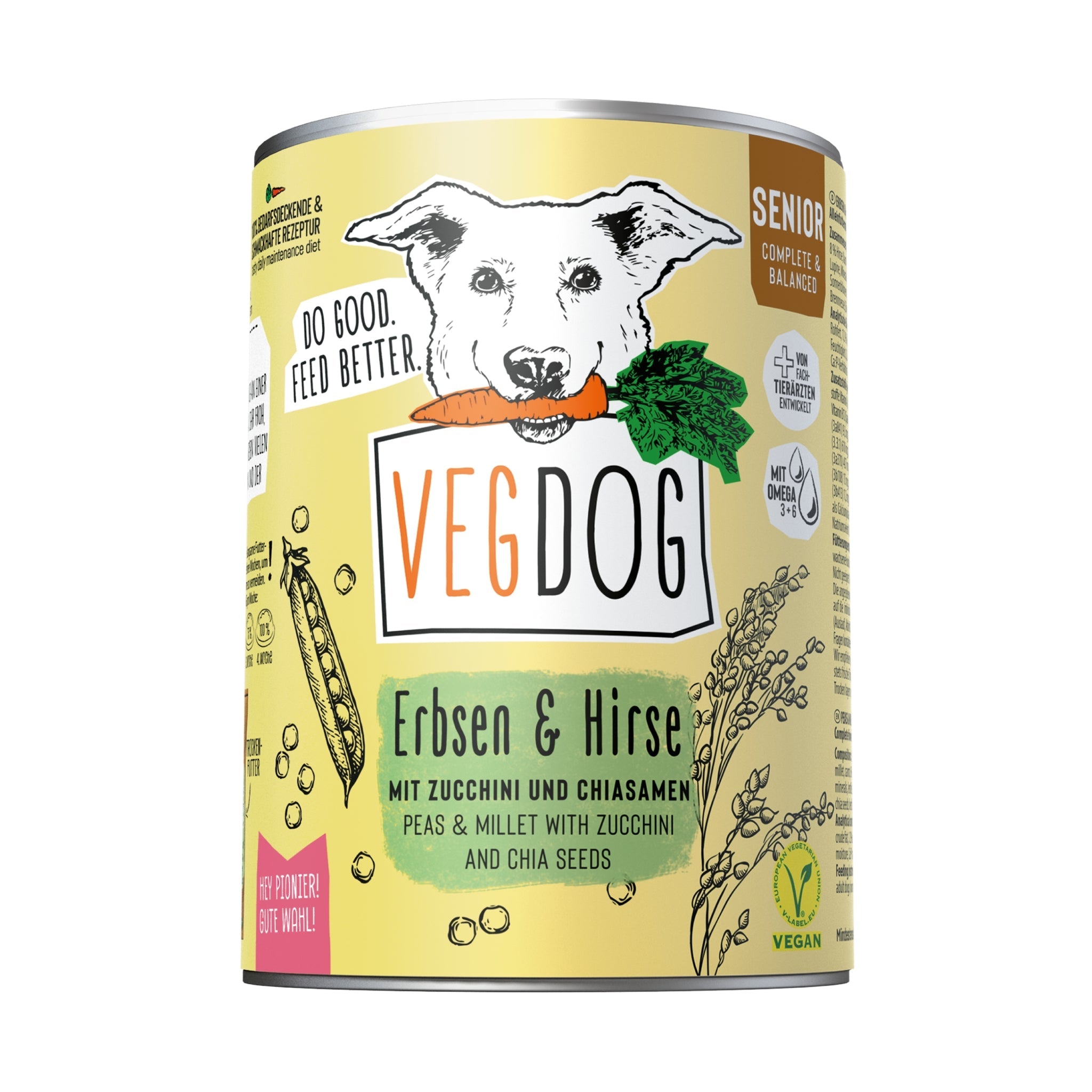 VEGDOG Senior Erbsen &amp; Hirse, Veganes Hunde Nassfutter - Woofshack