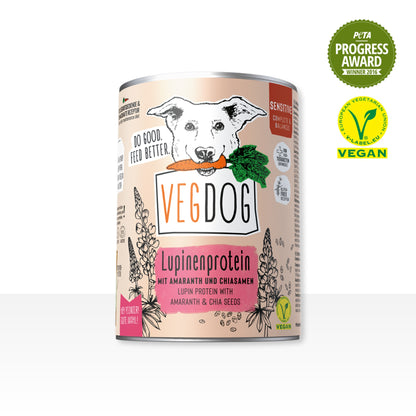 VEGDOG Adult Sensitive Lupinenprotein, Veganes Hunde Nassfutter