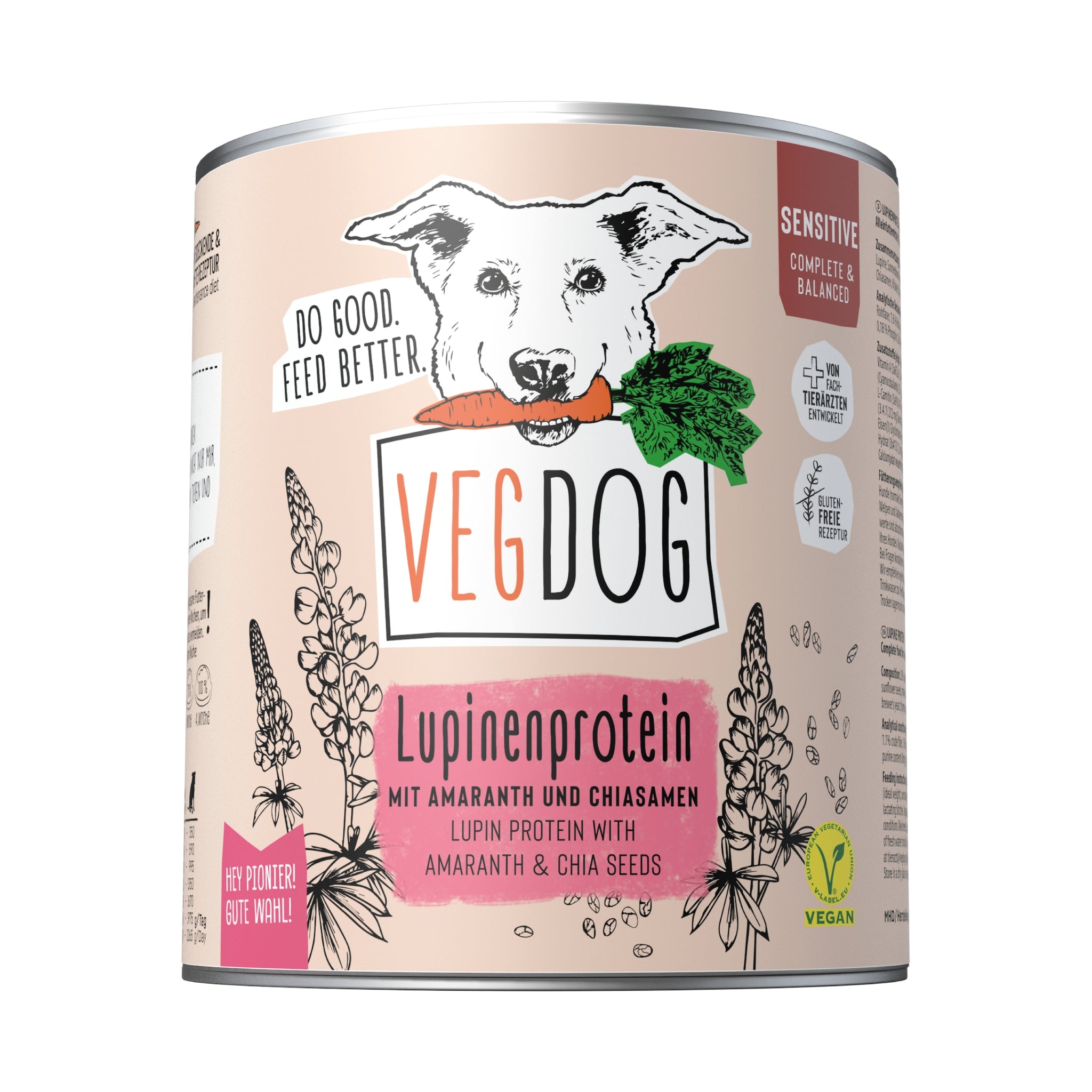 VEGDOG Adult Sensitive Lupinenprotein, Veganes Hunde Nassfutter