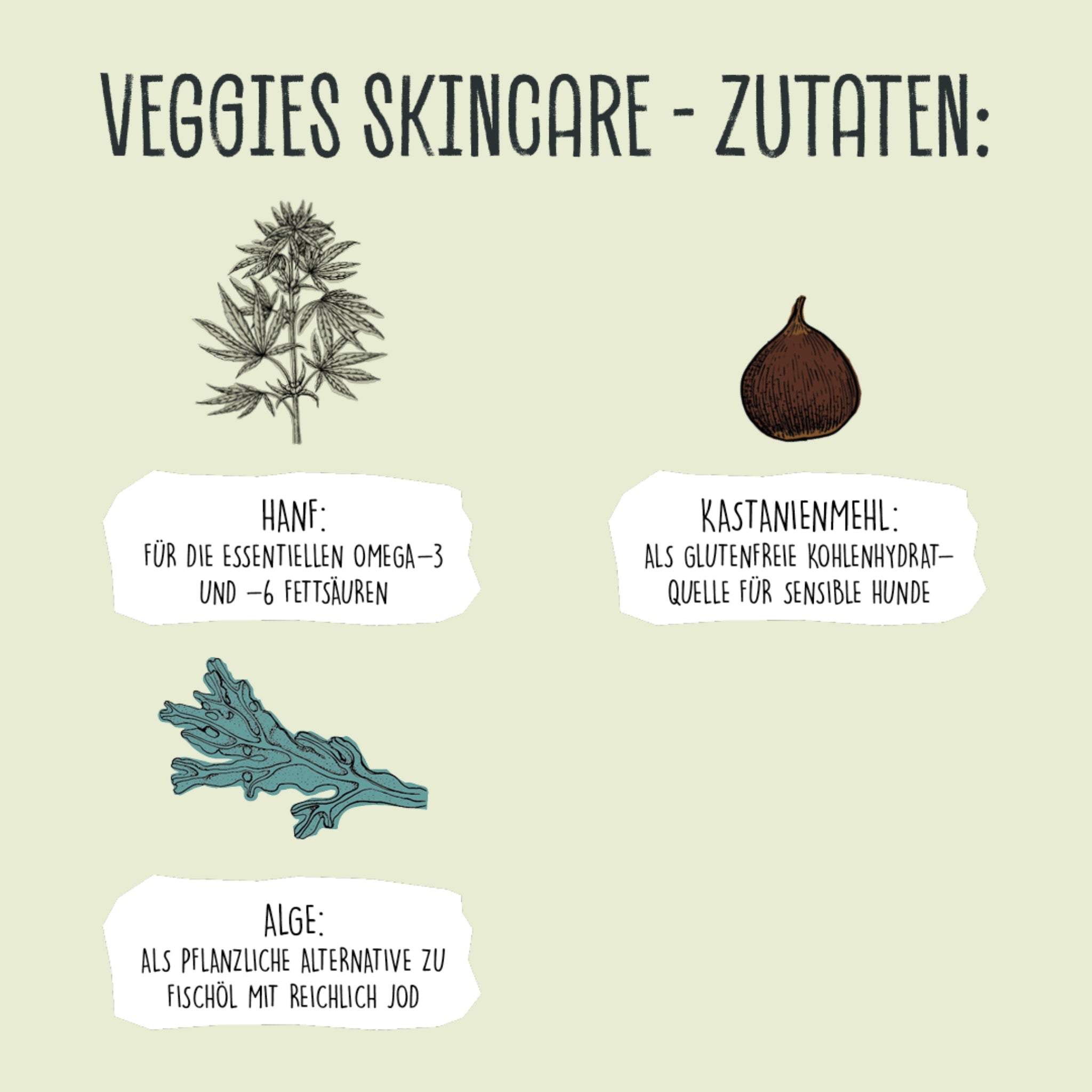 VEGDOG Veggies Skincare - Leckerlis für Haut &amp; Fell, Hundesnack