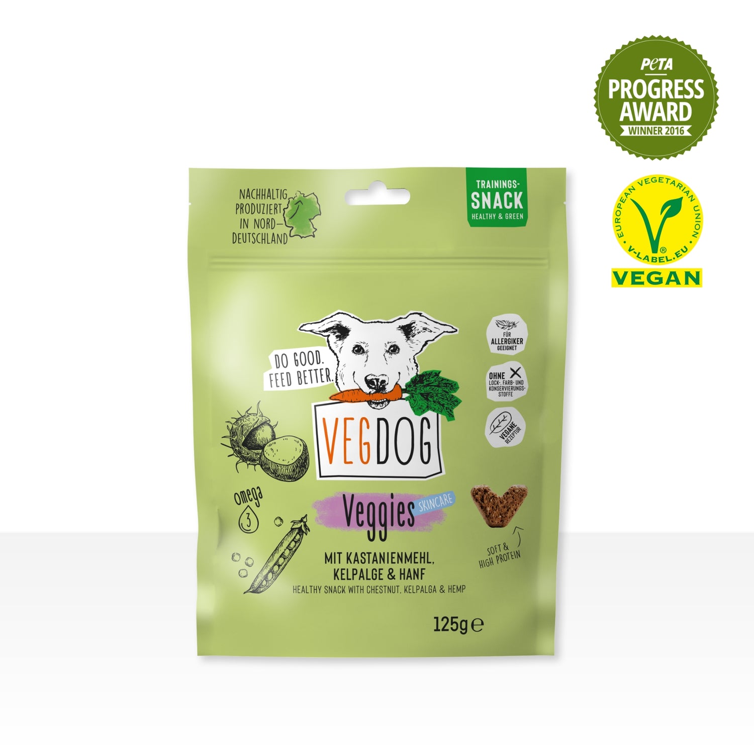 VEGDOG Veggies Skincare - Leckerlis für Haut &amp; Fell, Hundesnack