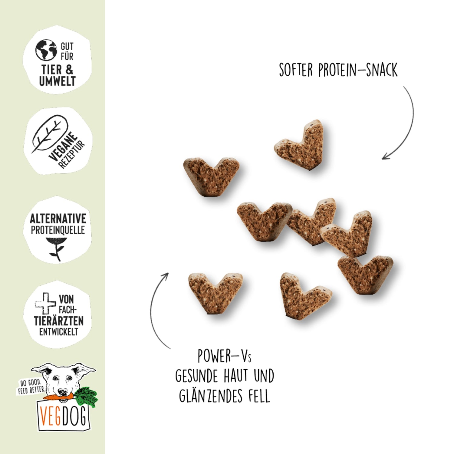 VEGDOG Veggies Skincare - Leckerlis für Haut &amp; Fell, Hundesnack