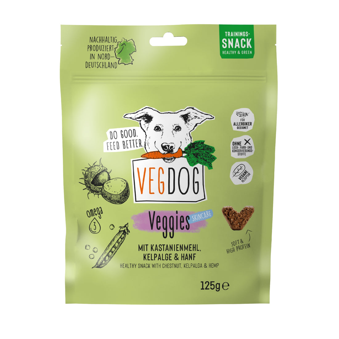 VEGDOG Veggies Skincare - Leckerlis für Haut &amp; Fell, Hundesnack