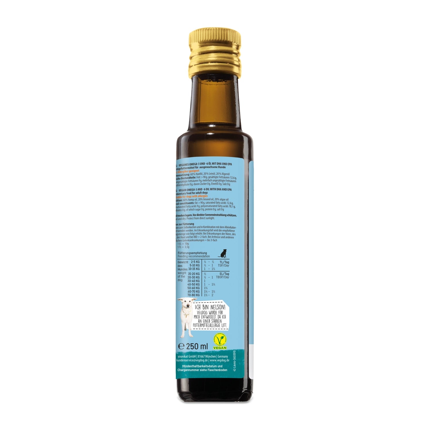 VEGDOG Vish Oil - Veganes Fischöl für Hunde - Woofshack