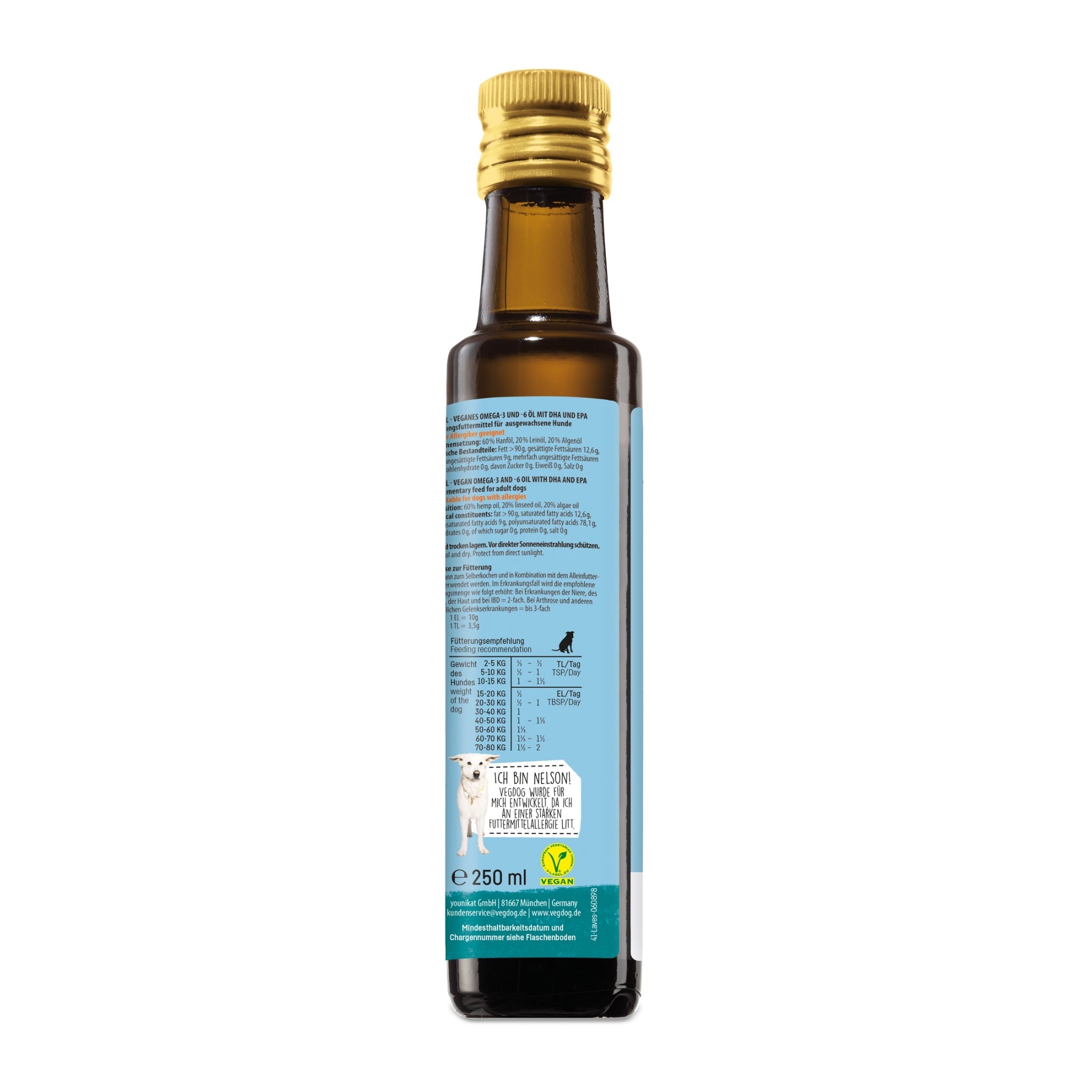 VEGDOG Vish Oil - Veganes Fischöl für Hunde - Woofshack