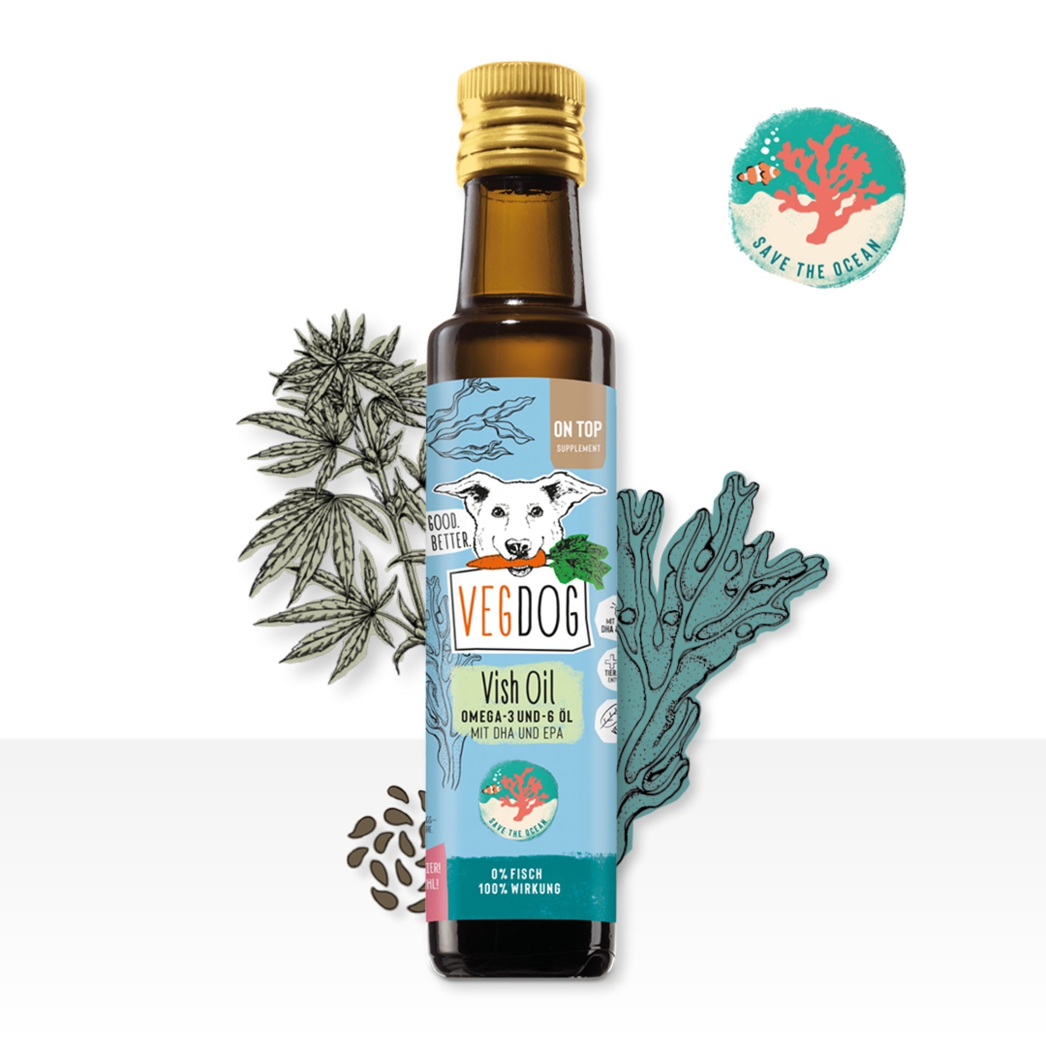VEGDOG Vish Oil - Veganes Fischöl für Hunde - Woofshack
